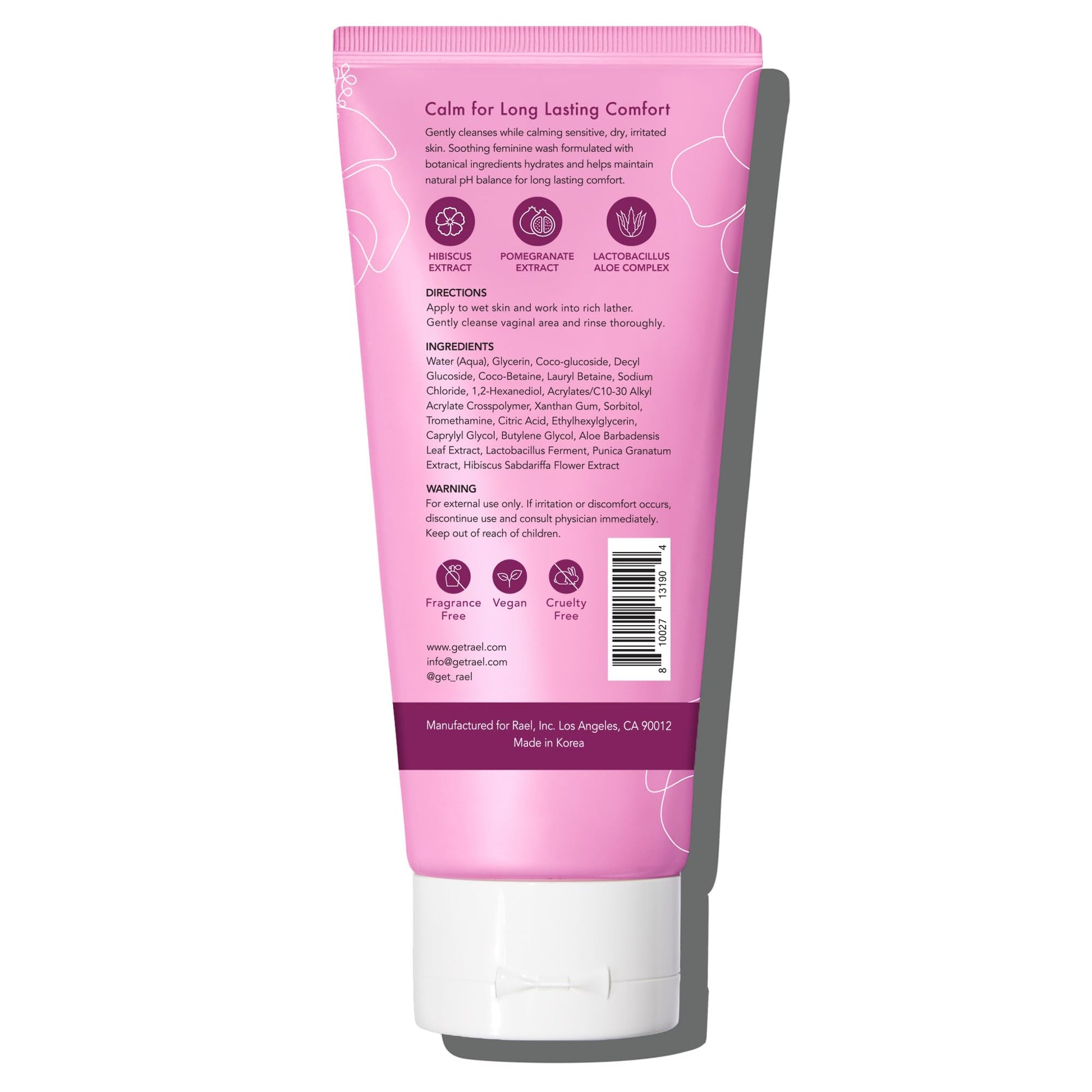 Rael Feminine Wash, Soothing Gel to Foam Wash - pH Balance Feminine Wash for Women, Intimate Wash Rael