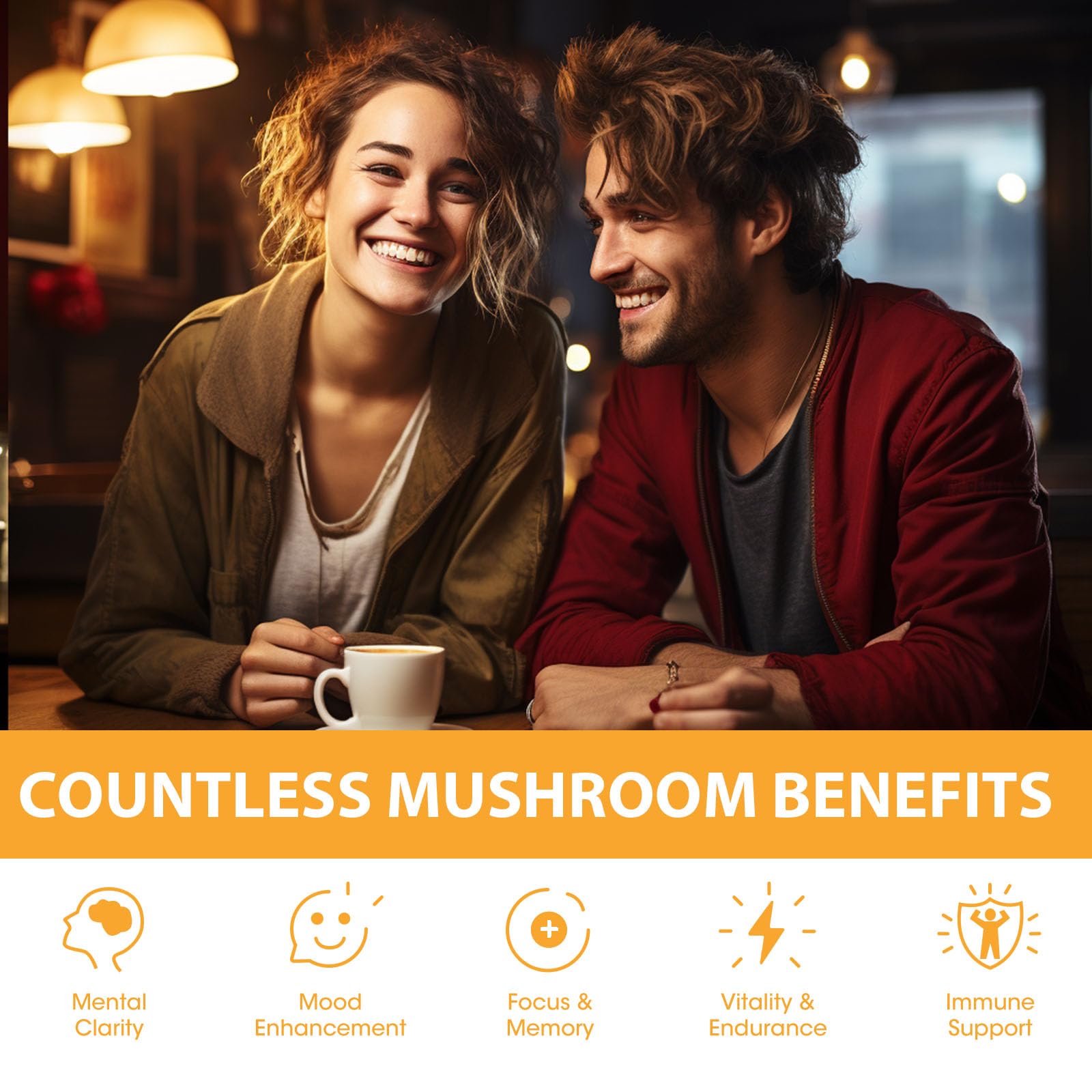 Mushroom Powder Blend (75 Servings), Ten Mushroom Supplement with Lions Mane Mutsweet