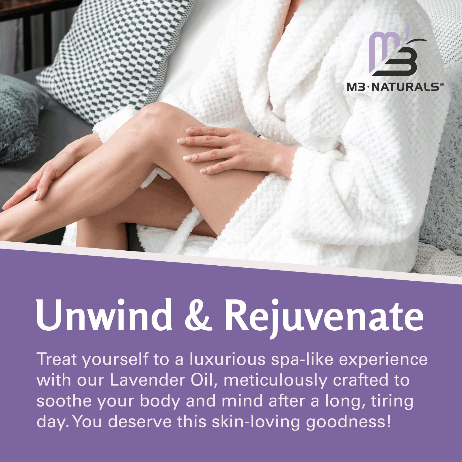 Lavender Massage Oil with Collagen and Stem Cells - Skin Tightening Massage Oil for Mass M3 Naturals