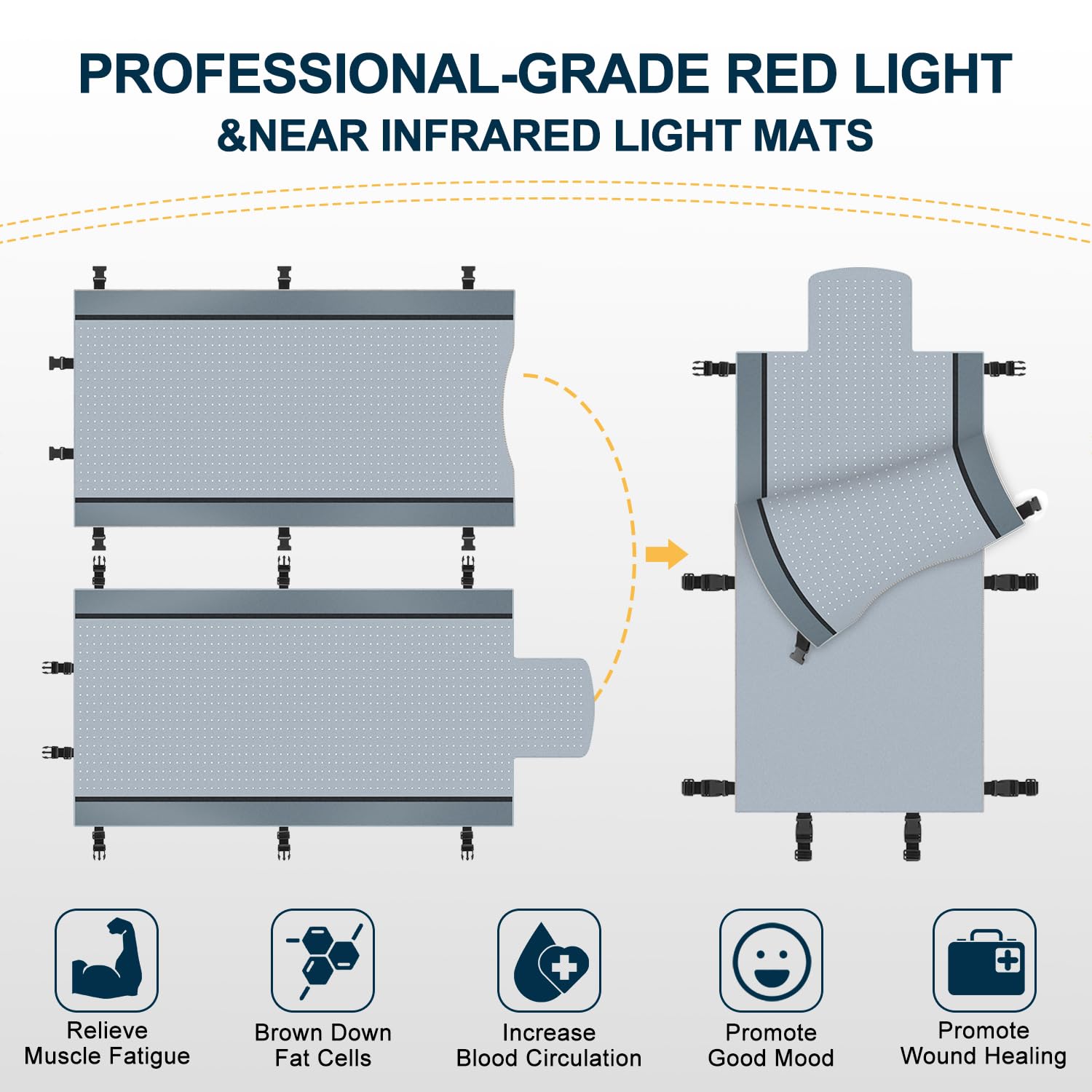 Red Light Therapy for Body - Full Body Red Light Therapy Mat, 71.0x33.30in, 2570Pcs 660nm Kaoudt