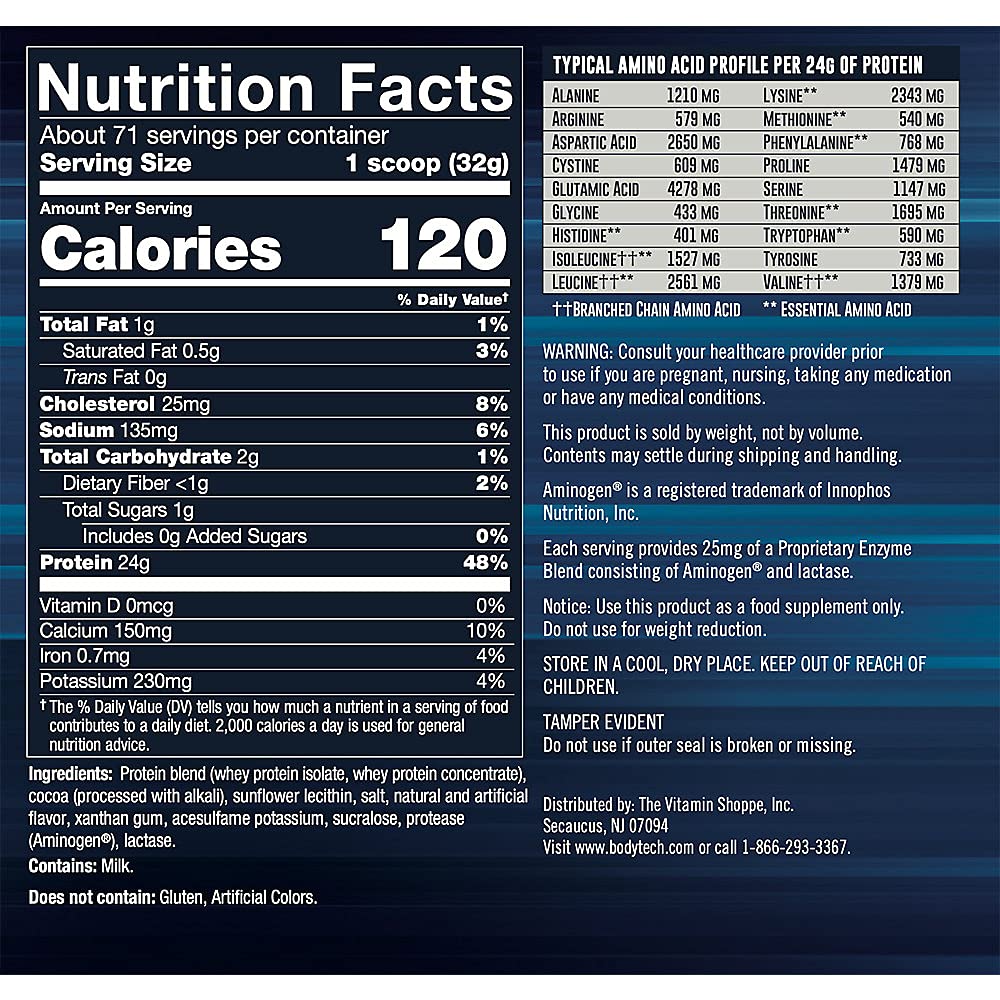 BODYTECH Whey Tech Pro24 Powder Rich Chocolate (5 lbs/ 71 Servings) BODYTECH