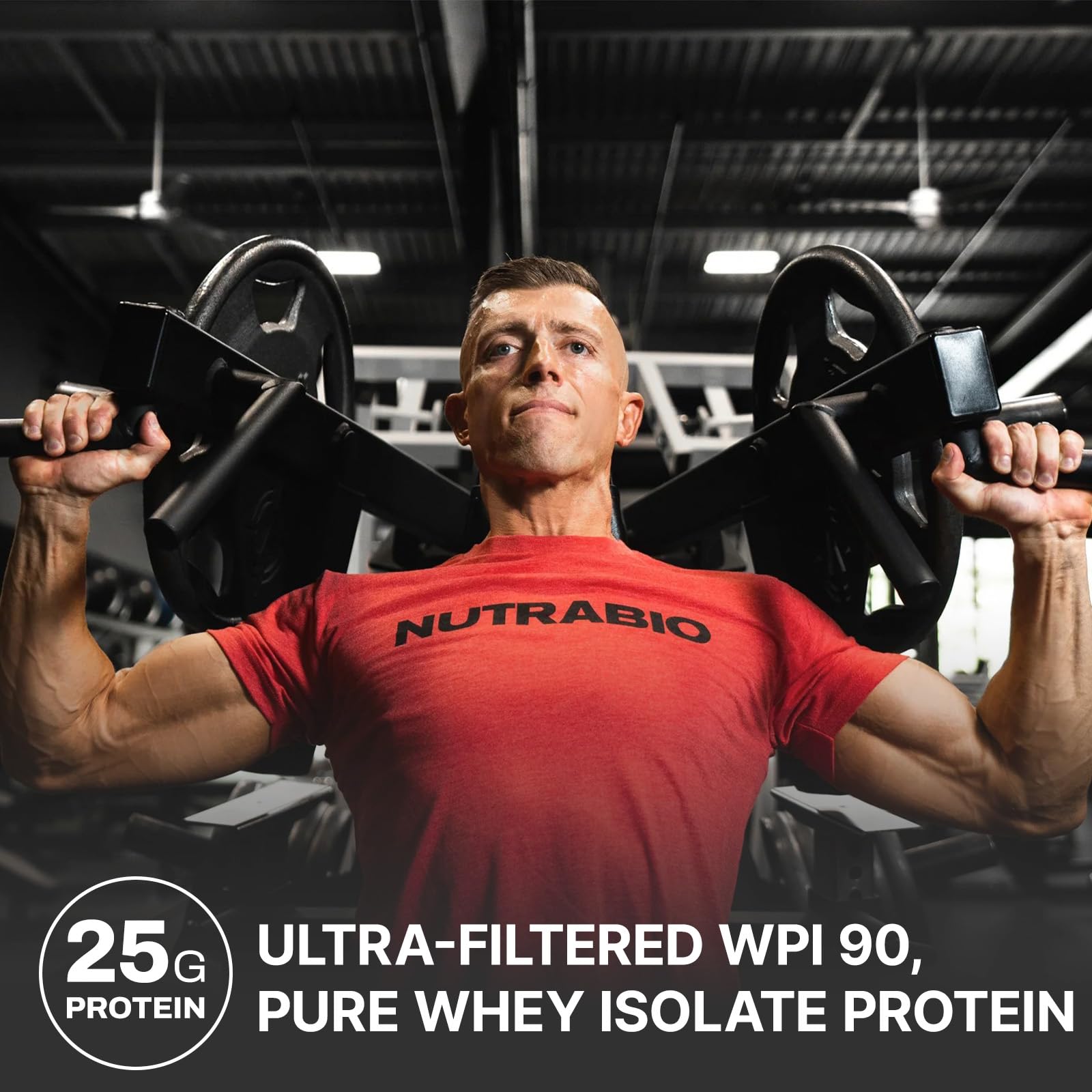 NutraBio Whey Protein Isolate Supplement – 25g of Protein Per Scoop with Complete NutraBio