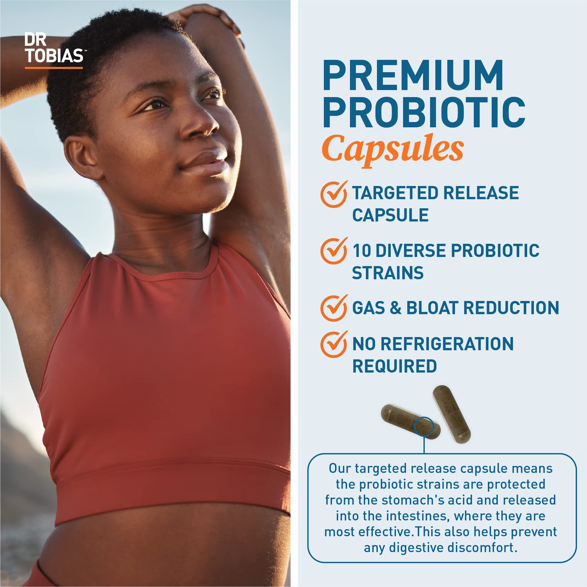 Dr. Tobias Probiotics 30 Billion, 10 Strains, 30 Billion CFU's, Targeted Release Probiotics Dr. Tobias