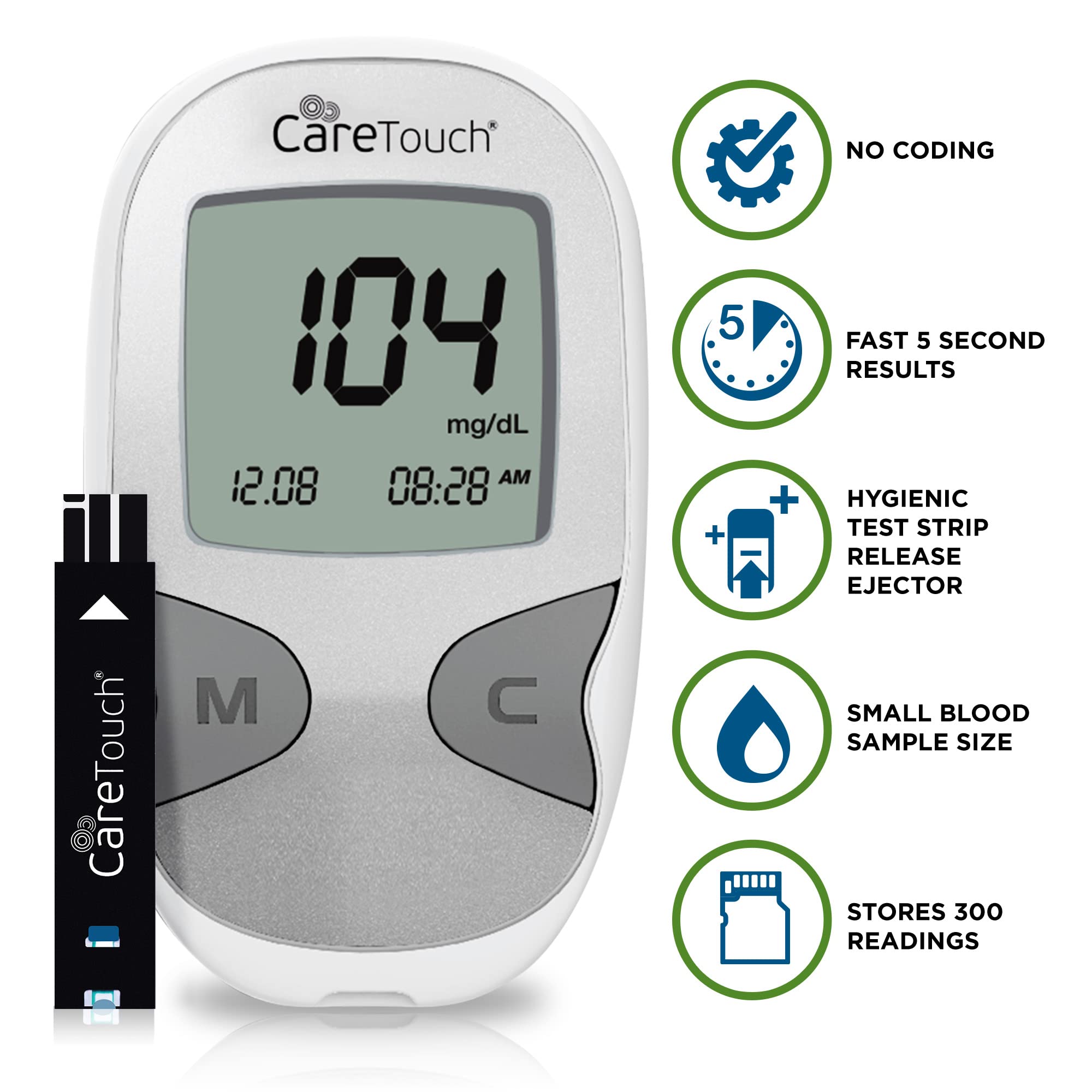 Care Touch Blood Glucose Meter Kit - Diabetes Testing Kit with Glucometer Care Touch