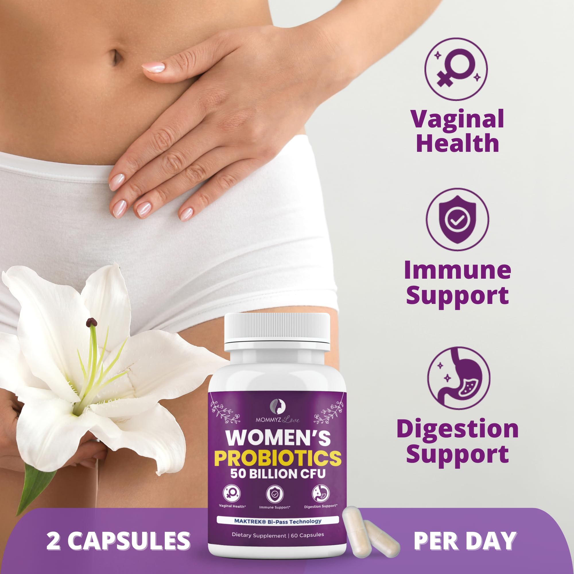 Probiotics for Vaginal Probiotics for Vaginal Odor Control, Balanced PH Levels Plus Apple Cider Vinegar Gummies Mommyz Love