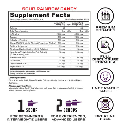 Prevail Pre Workout Powder with Nootropics: Pre-Workout Drink for Men and Women Cutler Nutrition