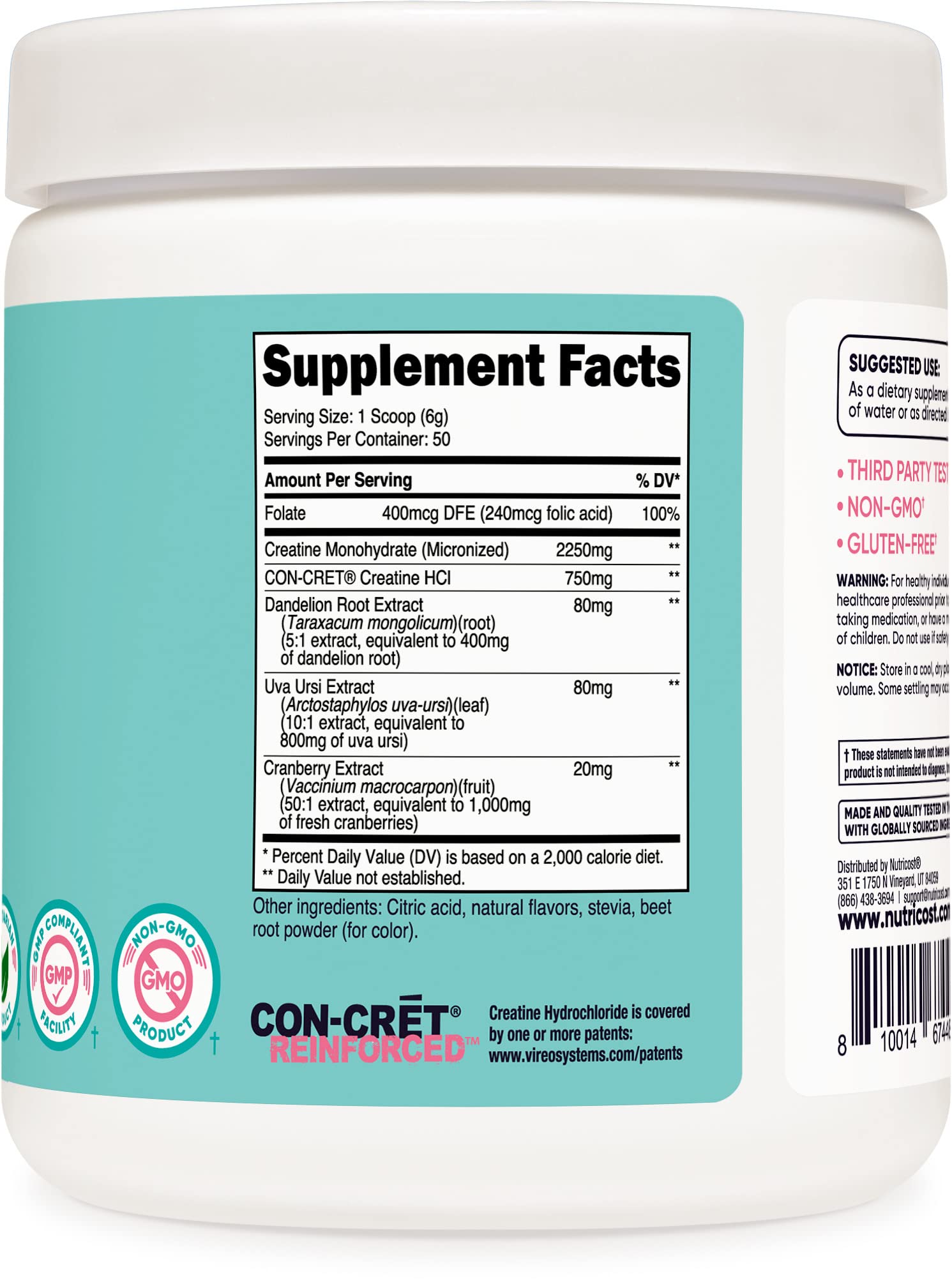 Nutricost Creatine Monohydrate Powder for Women, Micronized, Strawberry Lemonade Nutricost