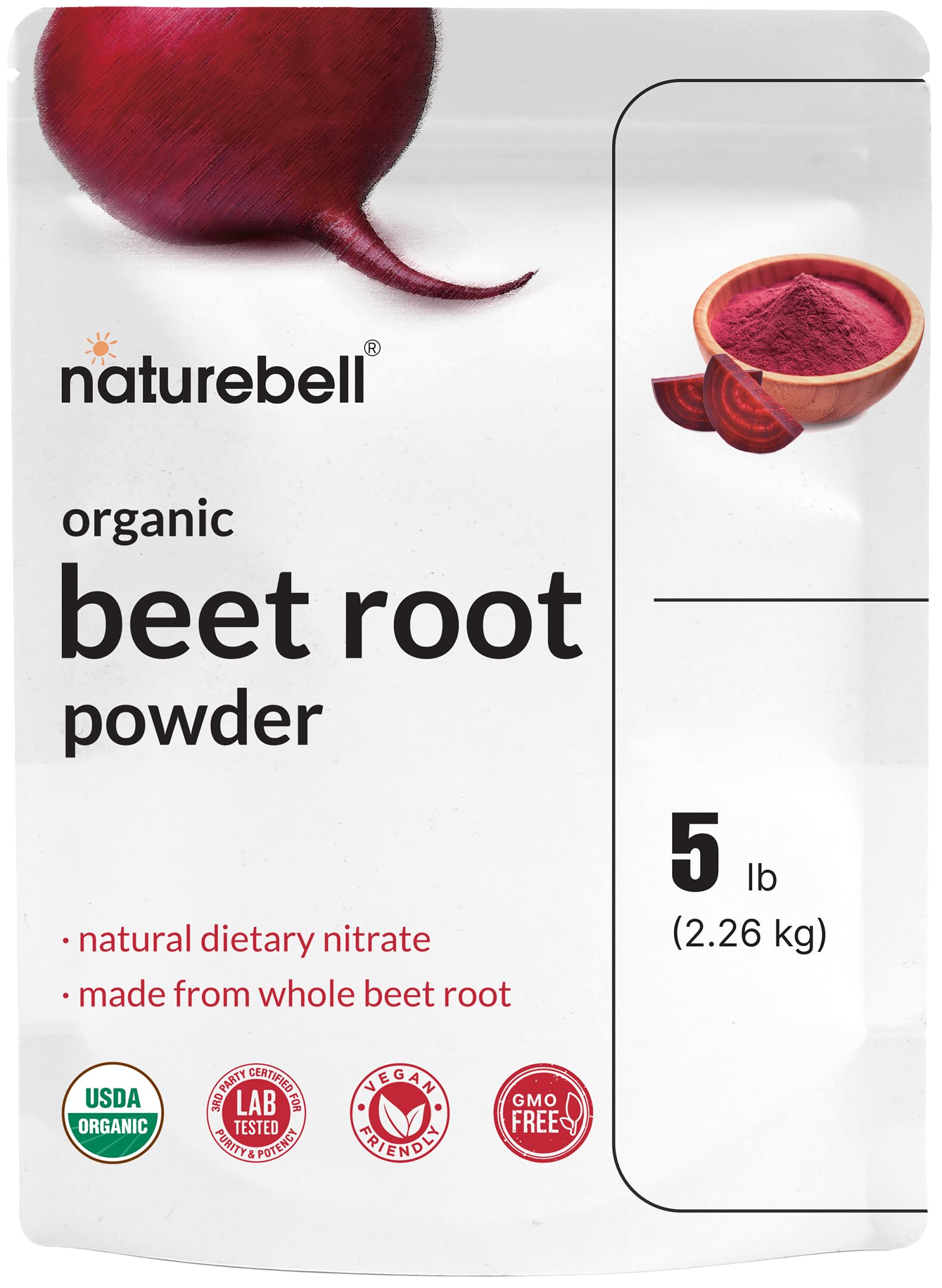 Organic Beet Root Powder 5Lbs | 4,000mg Per Serving – Concentrated Whole Beet Root