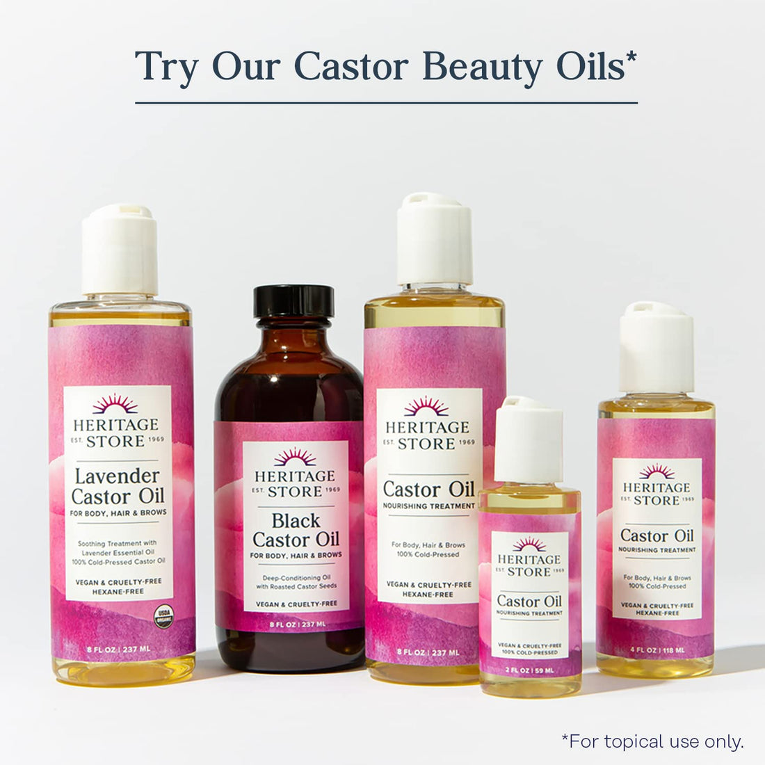 HERITAGE STORE Castor Oil Supplement 725 mg, Healthy Cleansing, Intestinal Balance 