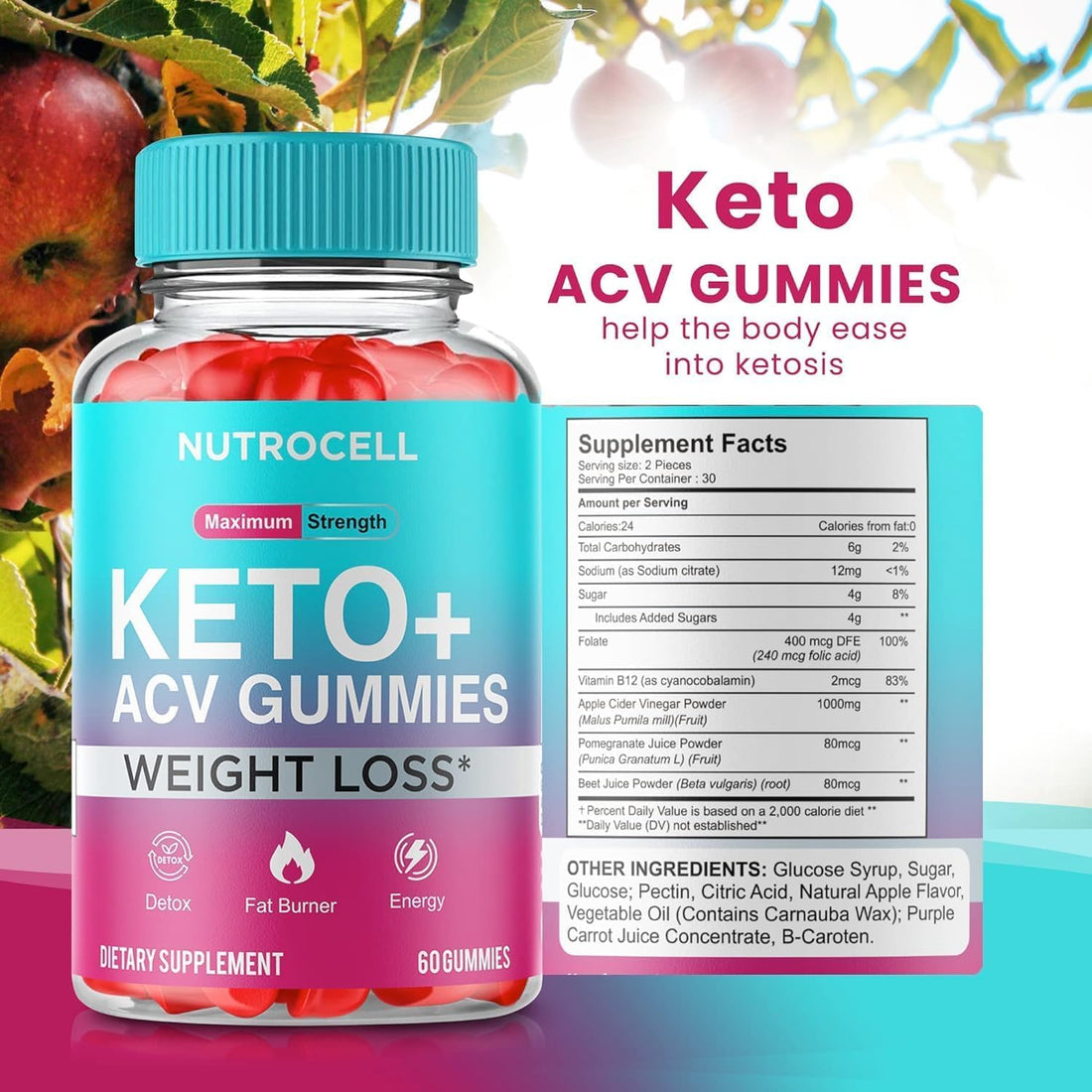 Keto ACV Gummies - Keto Apple Cider Vinegar Gummies - Advanced Weight Loss