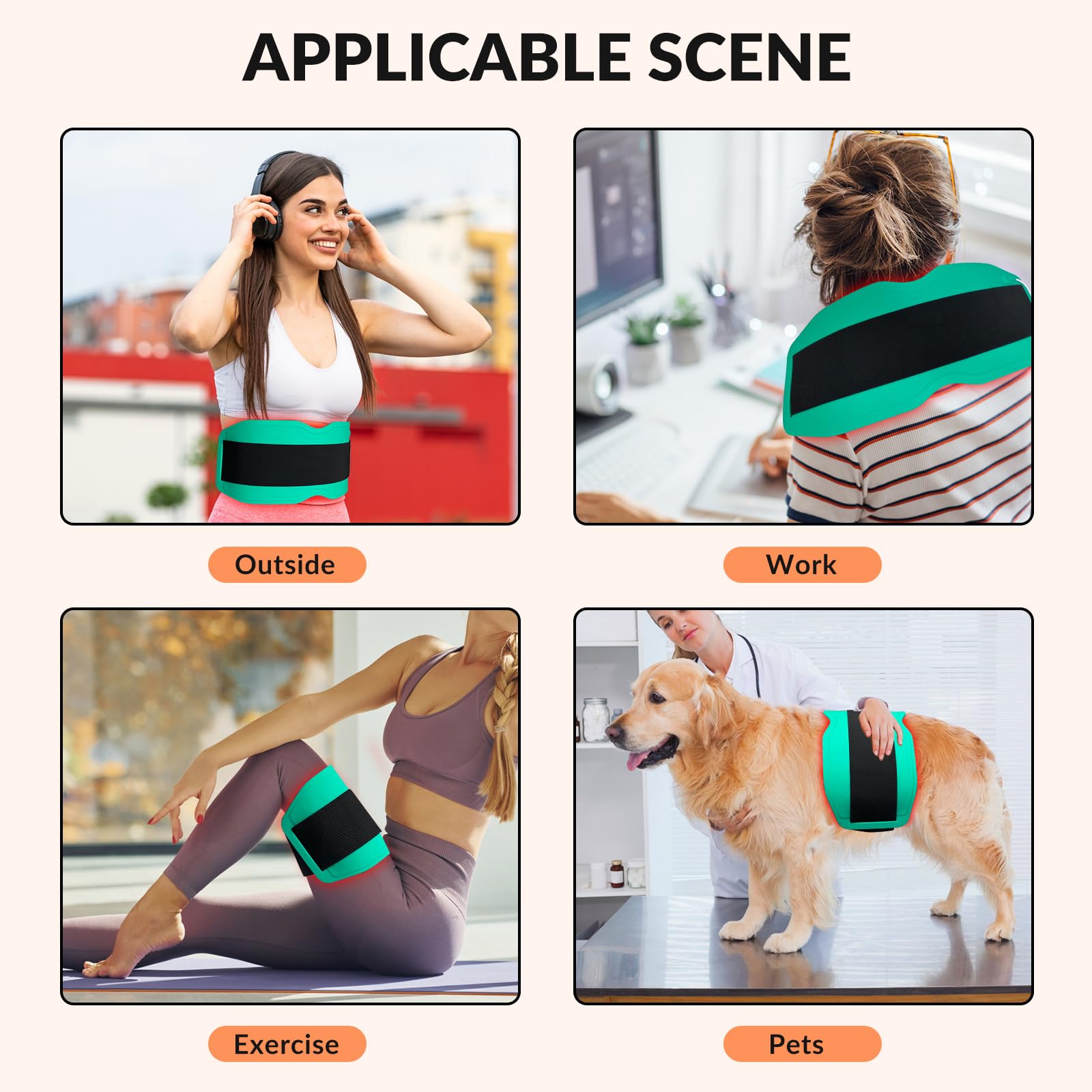 Dawfek Red Light Therapy Belt for Pain Relief Silicone Wearable Near Infrared Light Wrap Deep Dawfek