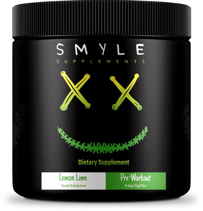 Smyle USA Pre-Workout Powder Lemon Lime - Pre Workout Energy with 400mg Alpha