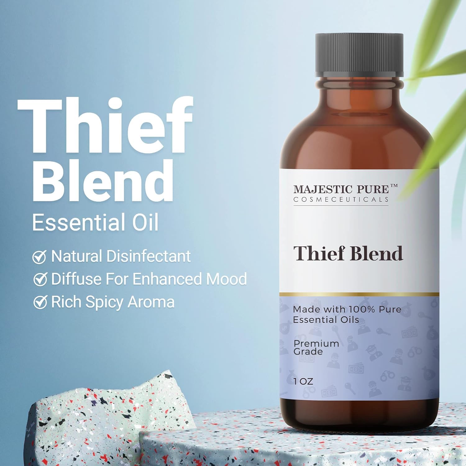 Majestic Pure Thieves Essential Oil Blend | 100% Pure Premium Oil for Uplifting Mood, DIY Products MAJESTIC PURE