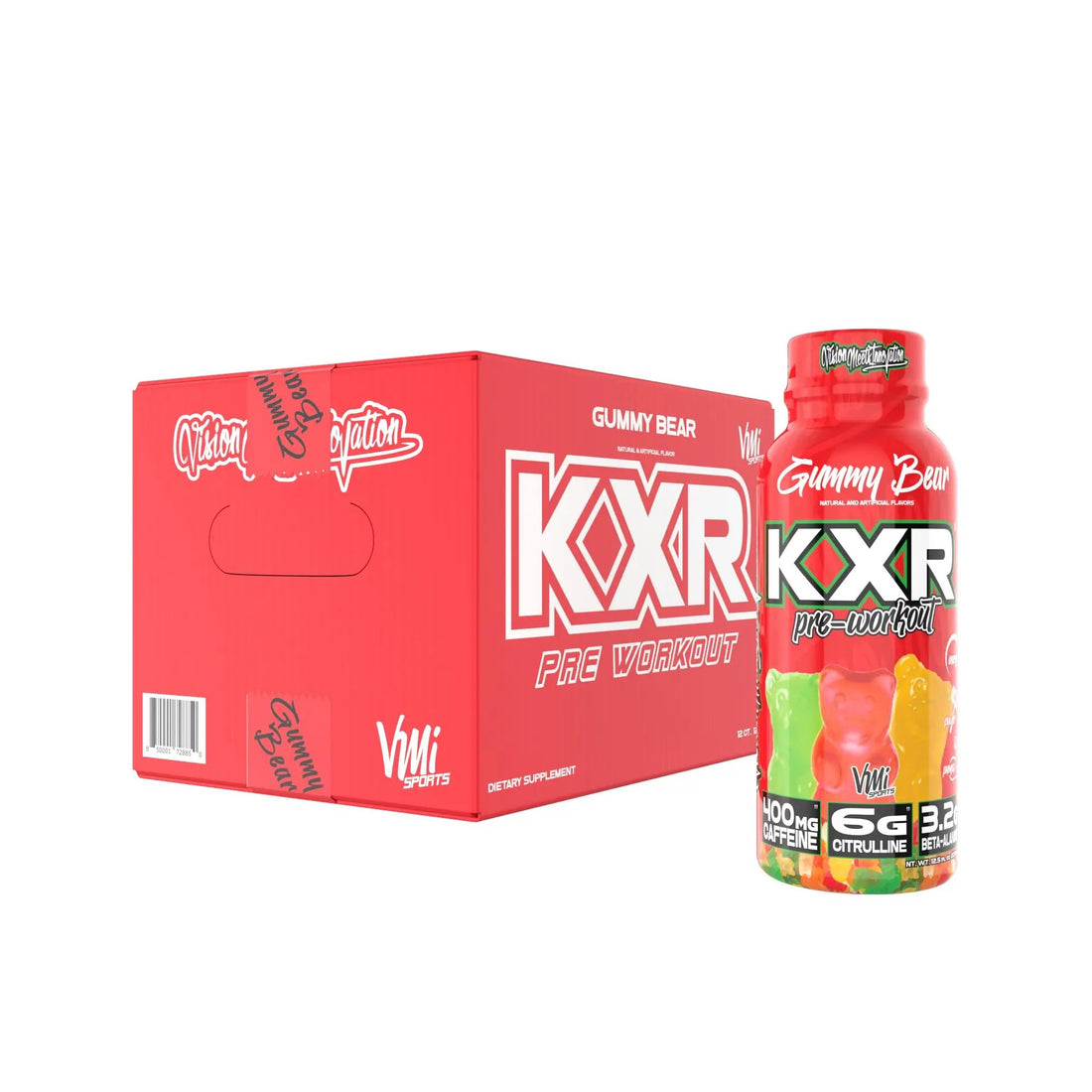 VMI Sports KXR High Stimulant Pre-Workout Energy Ready to Drink 400mg Caffeine