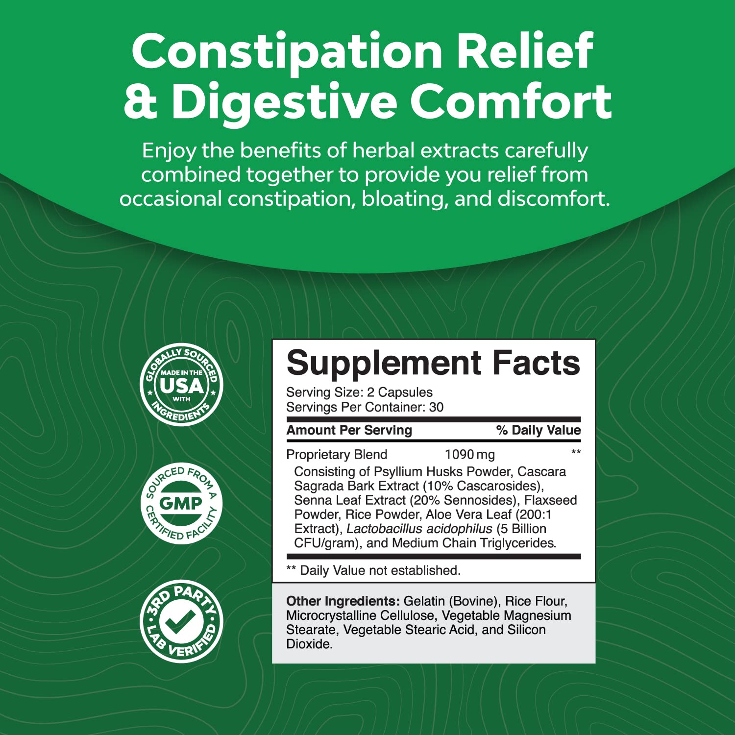 Herbal Laxative Capsules with Probiotics – Natural Laxative Pills to Cleanse Colon and Support Natures Craft