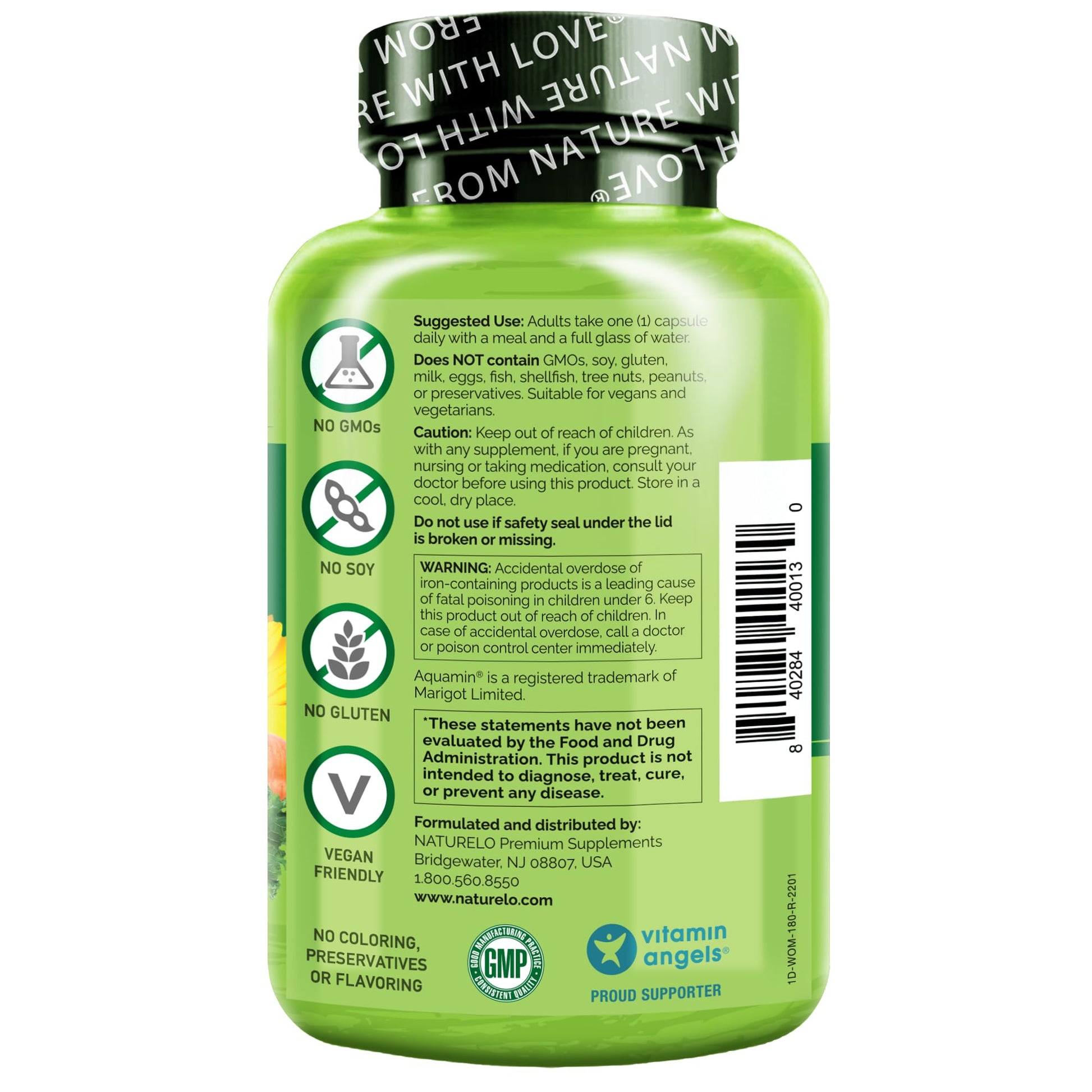 NATURELO One Daily Multivitamin for Women - Energy Support - Whole Food Supplement NATURELO