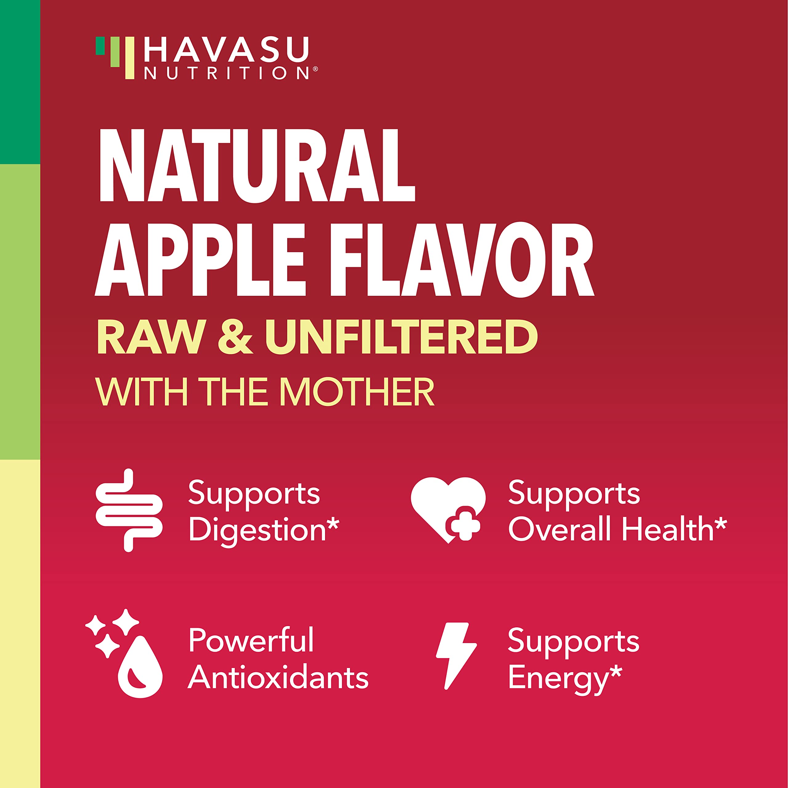 Organic Apple Cider Vinegar Gummies Detox | The Mother Enzyme | ACV Gummy HAVASU NUTRITION