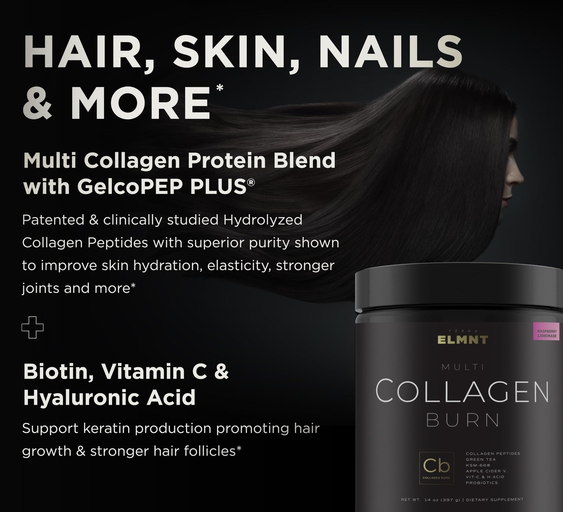 Super Collagen Burn - Premium Multi Collagen Powder for Women Weight Loss & Beauty TERRA ELMNT