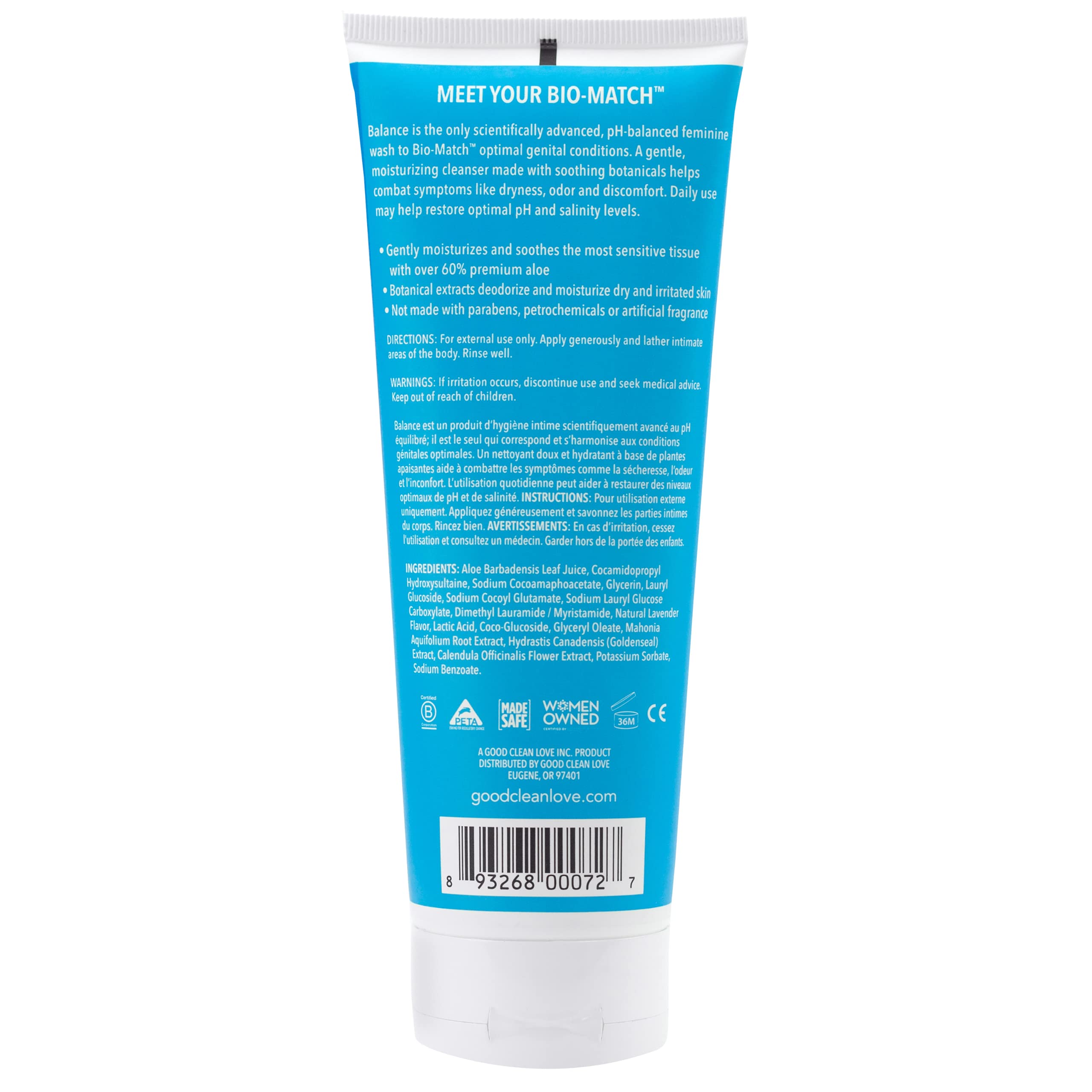 Good Clean Love Balance Moisturizing Wash, pH-Balanced Vaginal Soap for Women Good Clean Love