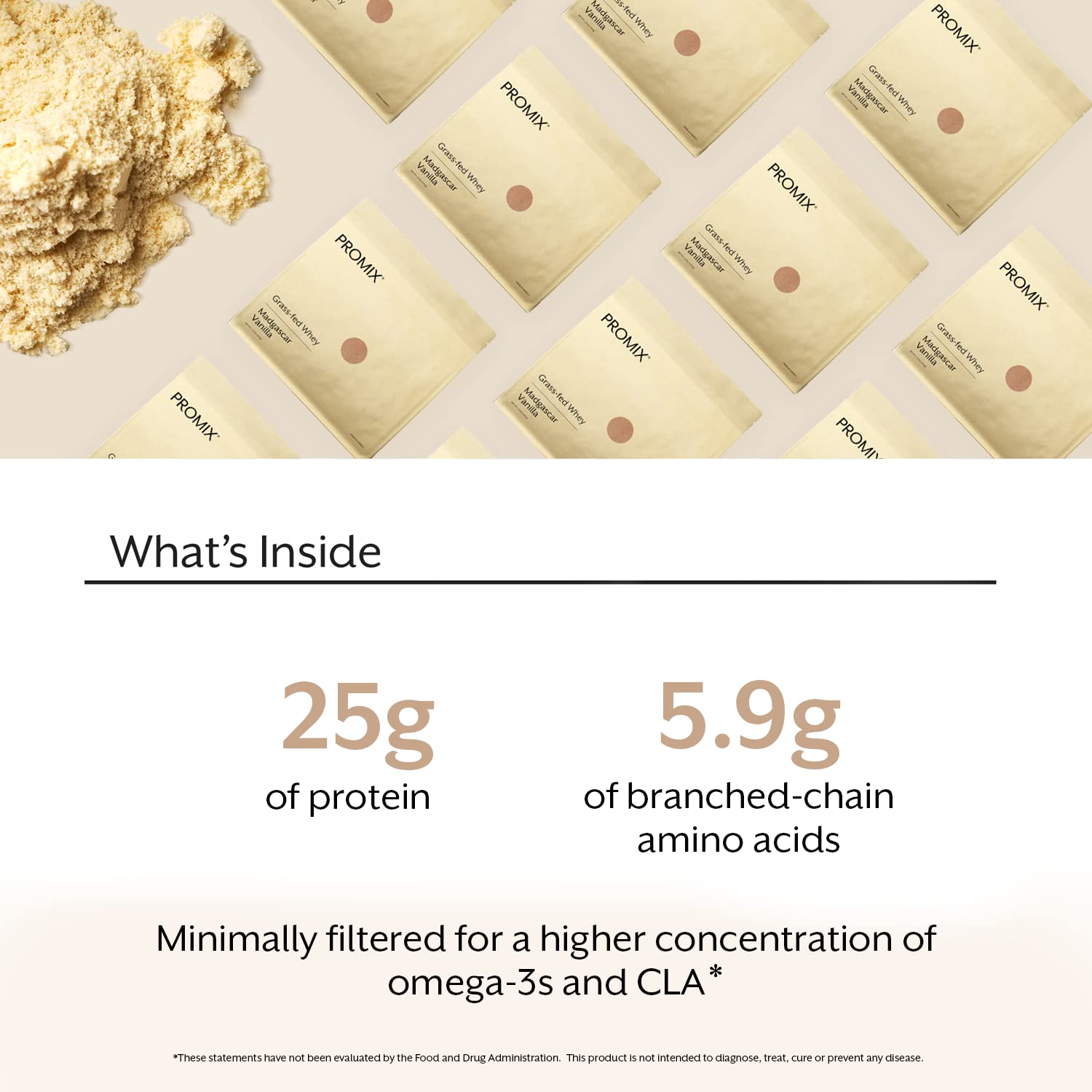 Promix Whey Protein Powder, Vanilla - 5lb Bulk - Grass-Fed & 100% All Natural ProMix Nutrition