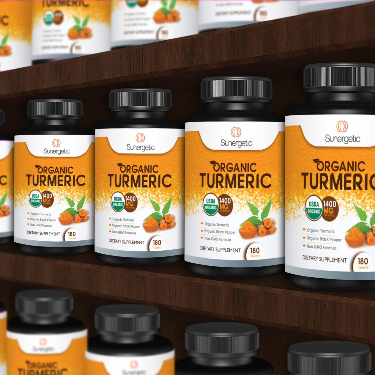 Sunergetic USDA Certified Organic Turmeric Supplement – Includes Organic Turmeric Sunergetic