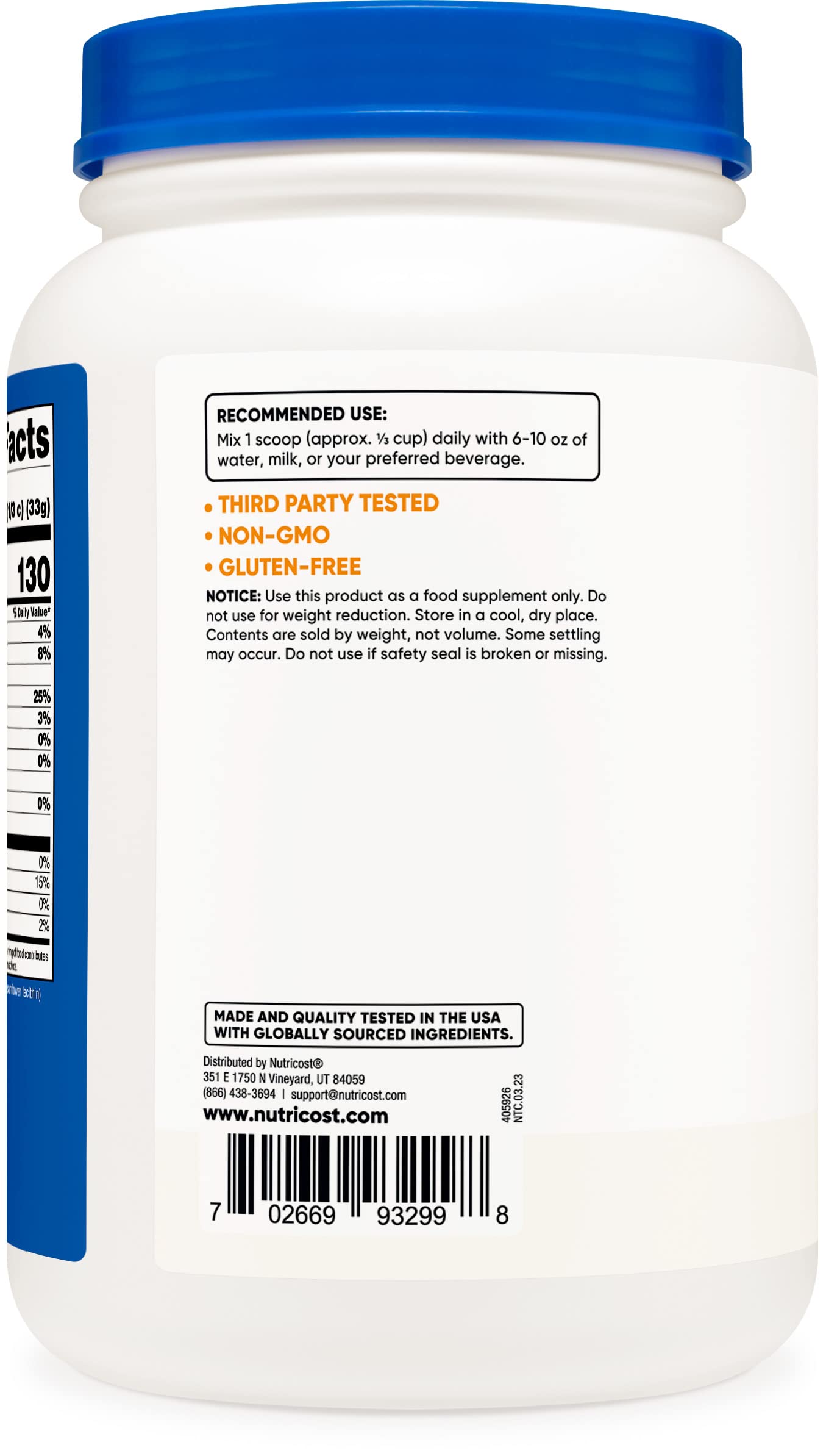 Nutricost Whey Protein Concentrate (Unflavored) 2LBS - Gluten Free & Non-GMO Nutricost