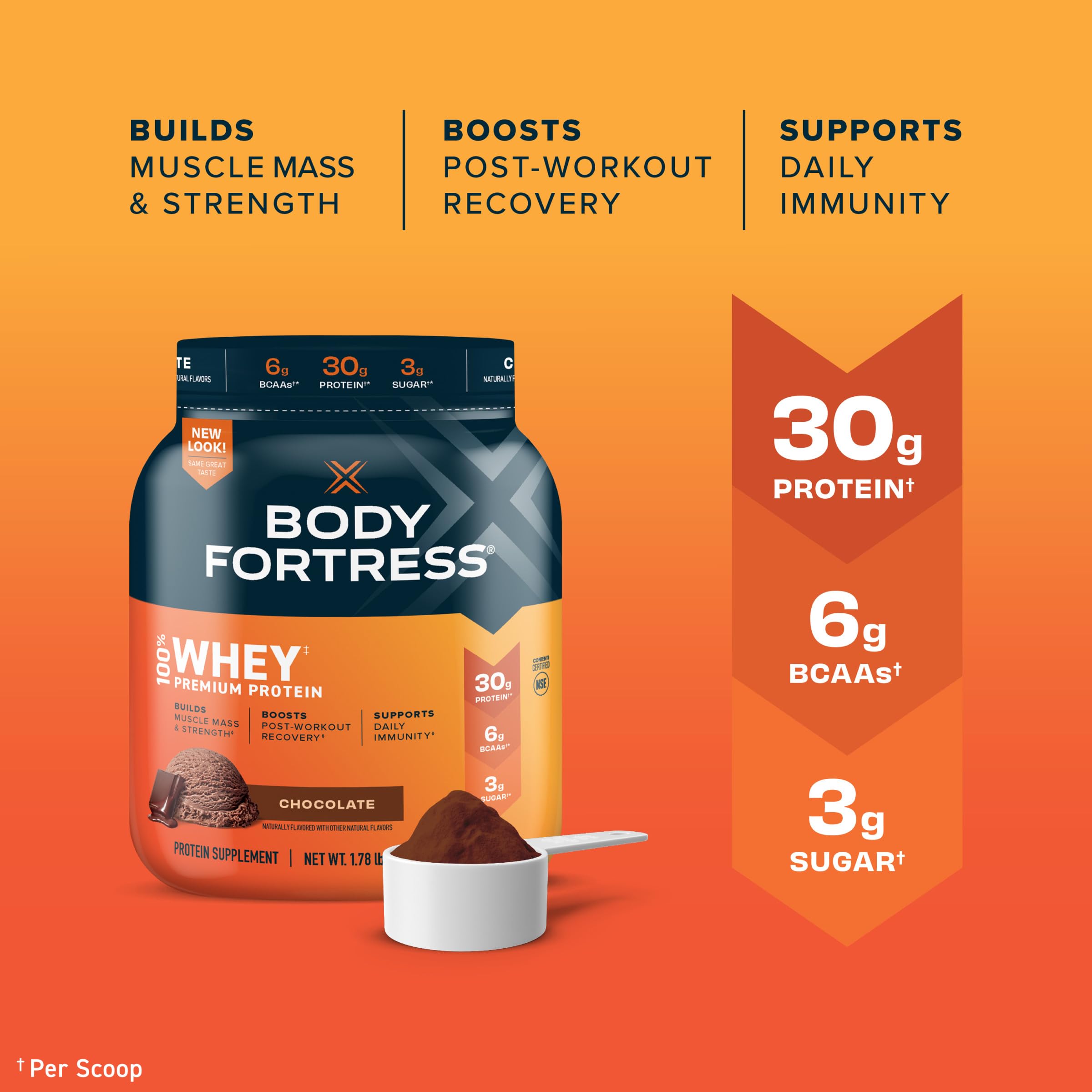 Body Fortress Super Advanced Isolate Protein, Chocolate Protein Powder Supplement Body Fortress