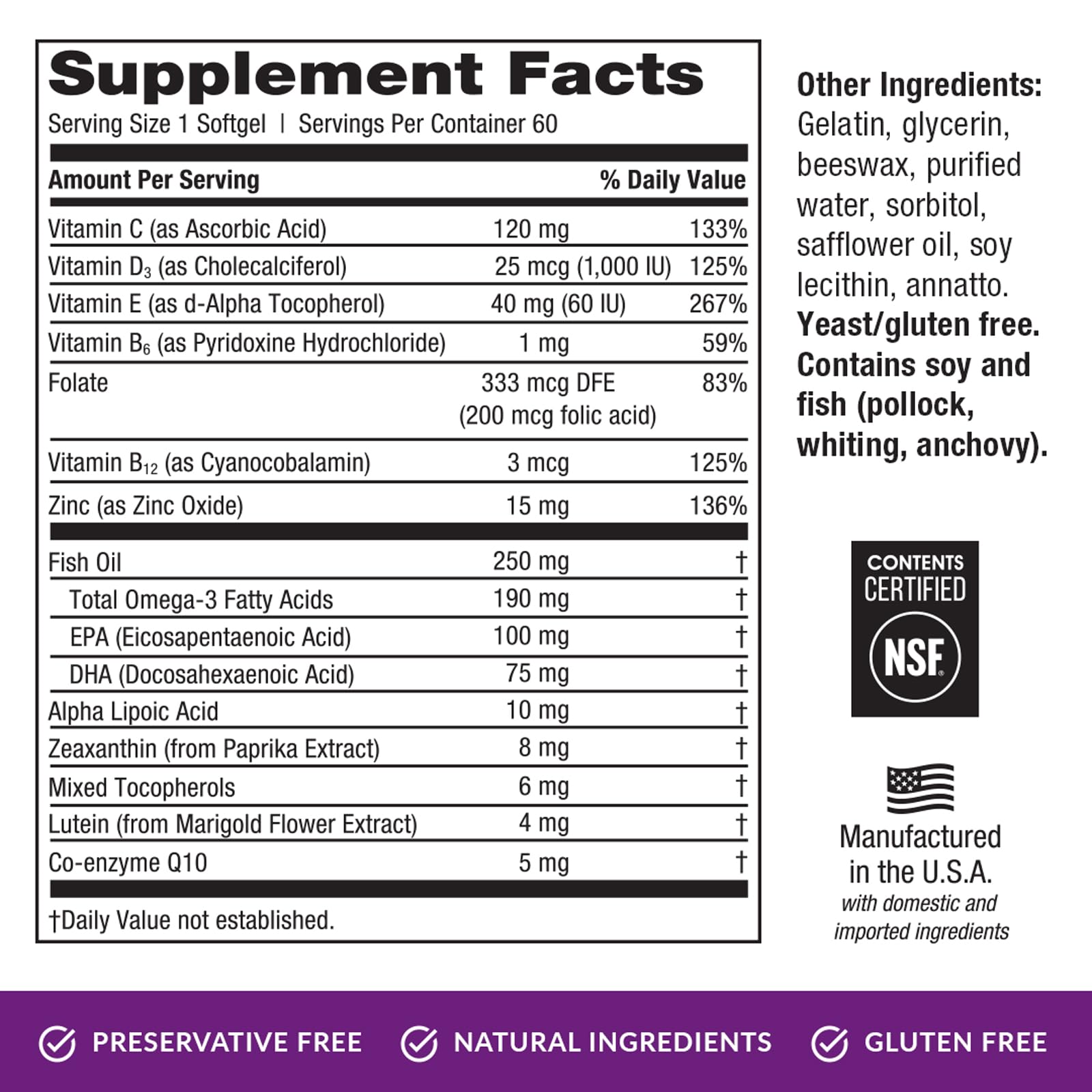 EyePromise Restore Supplement - 60 Softgel Capsules Containing Lutein EyePromise