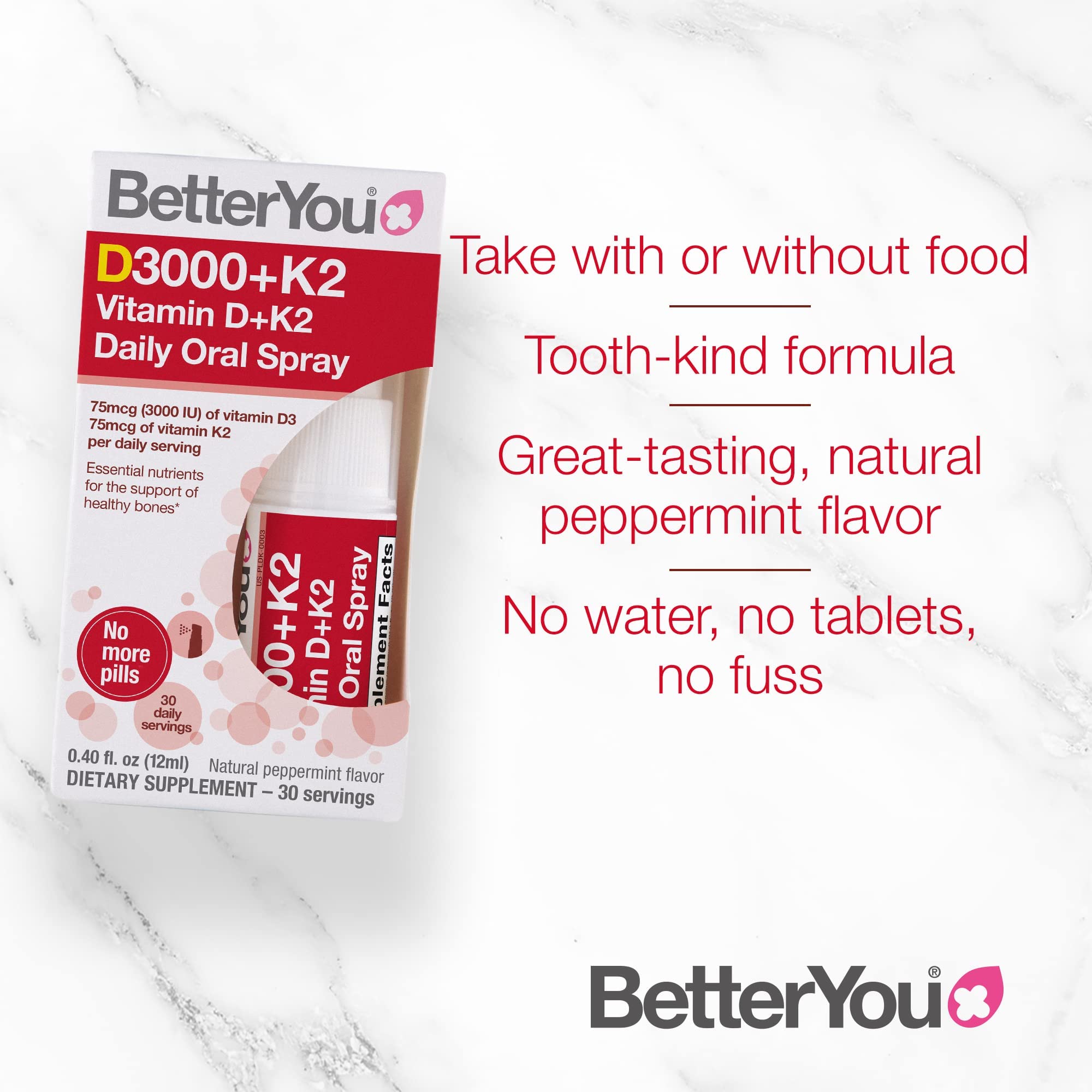 BetterYou D3000 + Vitamin D + K2 Spray 12ml BetterYou