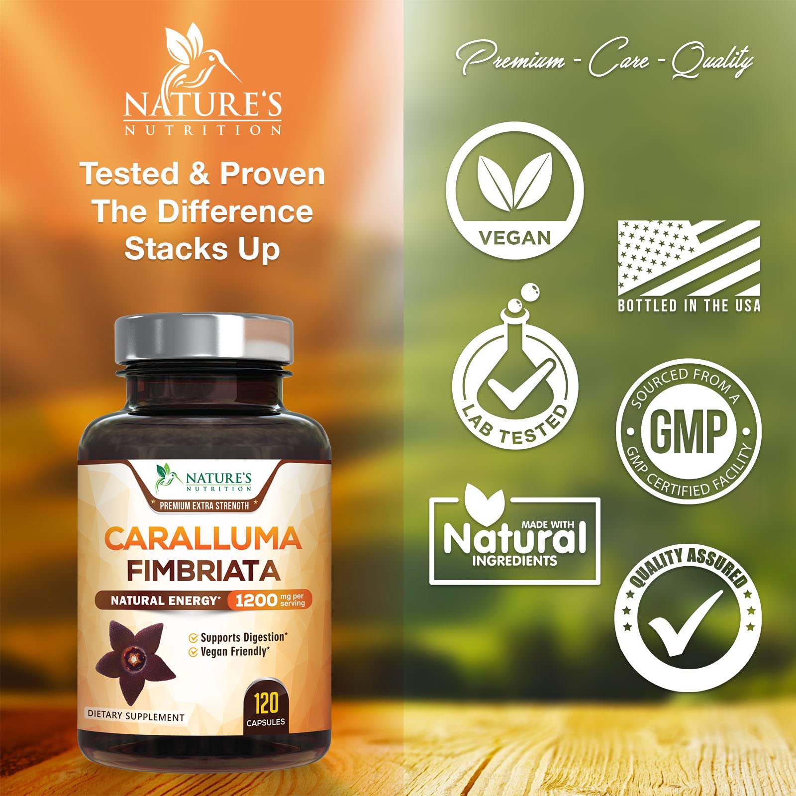 Pure Caralluma Fimbriata Extract Highly Concentrated 1200mg - Natural Endurance Support Nature's Nutrition