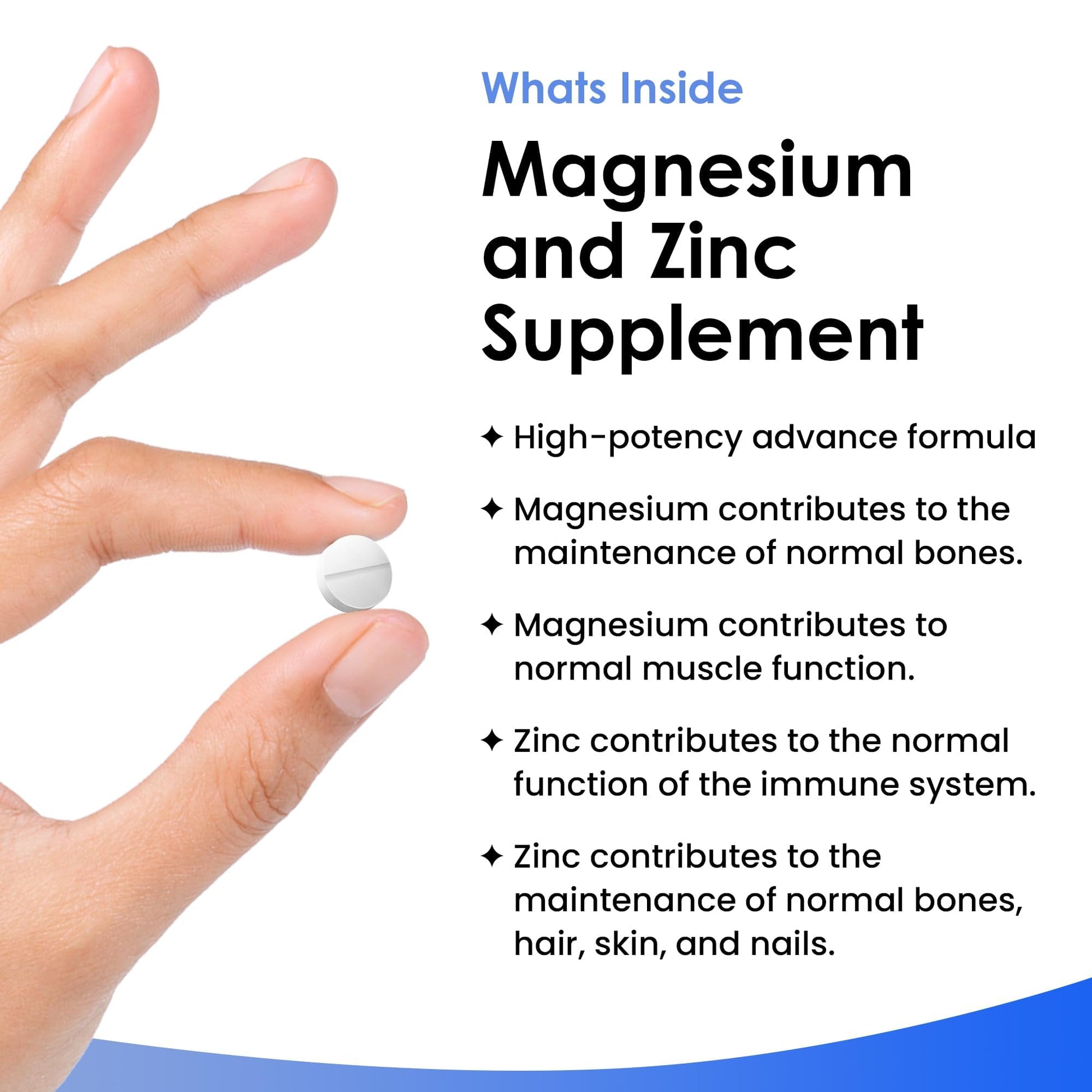 Magnesium Supplements 516mg With Zinc - 120 Magnesium Tablets Supports Muscle NEW LEAF PRODUCTS