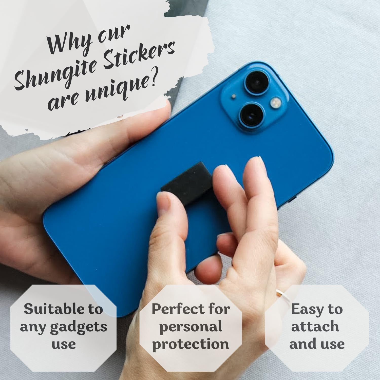 KARELIANMASTERS Shungite Stones Pyramid and Sticker for Phone Set - Crystal Healing Protection KARELIANMASTERS