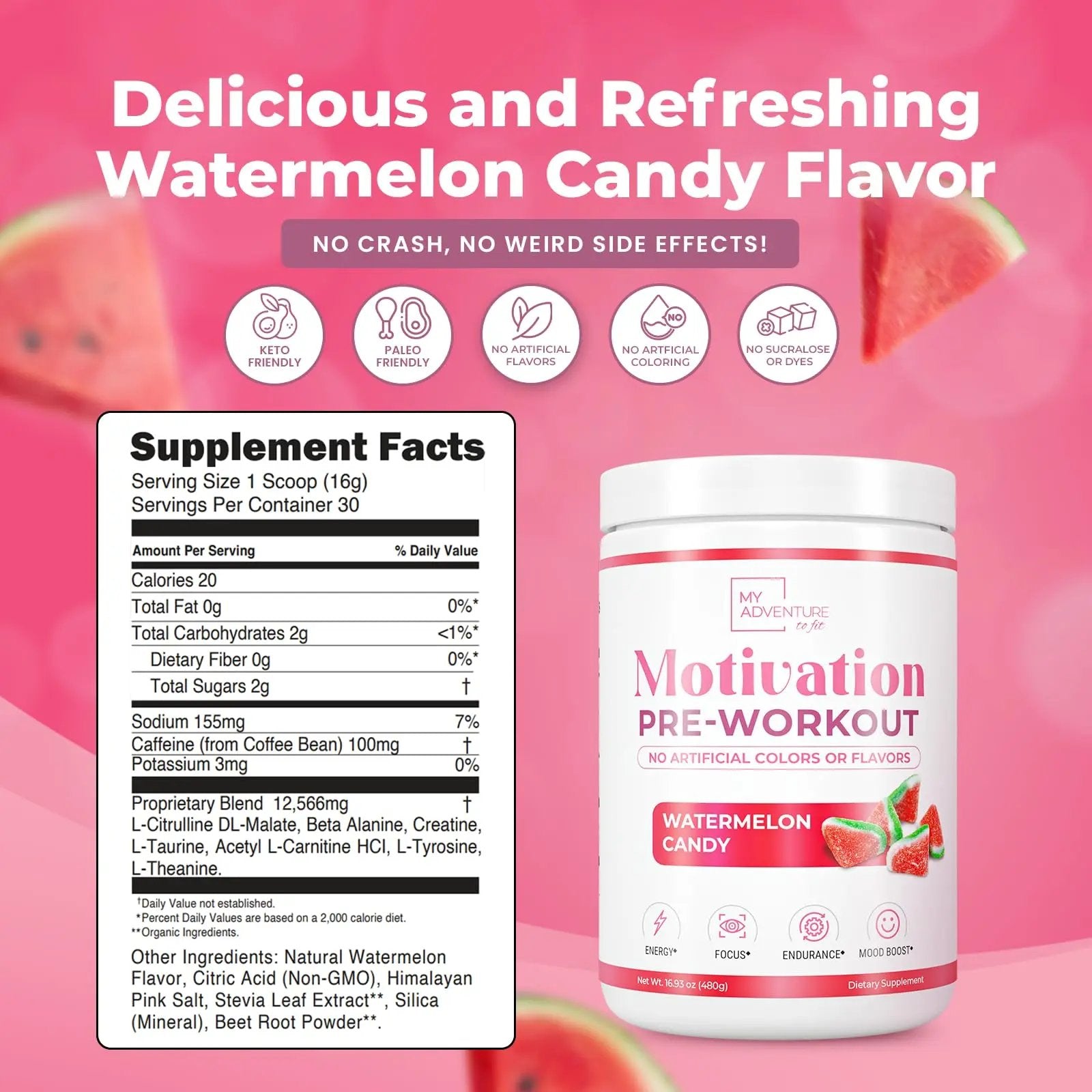 Pre Workout Powder for Men - Gluten Free Preworkout with Creatine for Muscle Endurance My Adventure to Fit