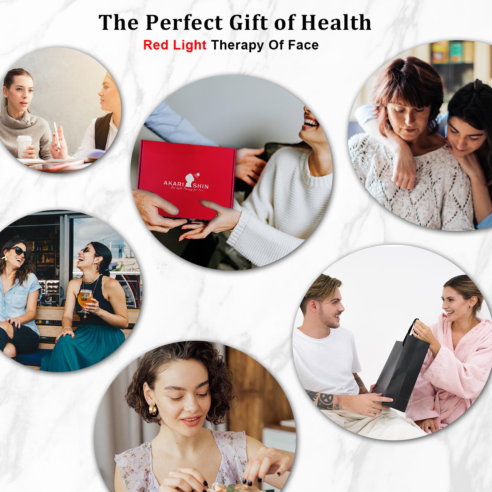 Akarishin Red Light Therapy Lamp for Face- Facial and Body Treatment with Adjustable Height Stand Akarishin