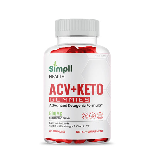 (3 Pack) Simpli Health ACV Keto Gummies, Maximum Strength Gold Nutra
