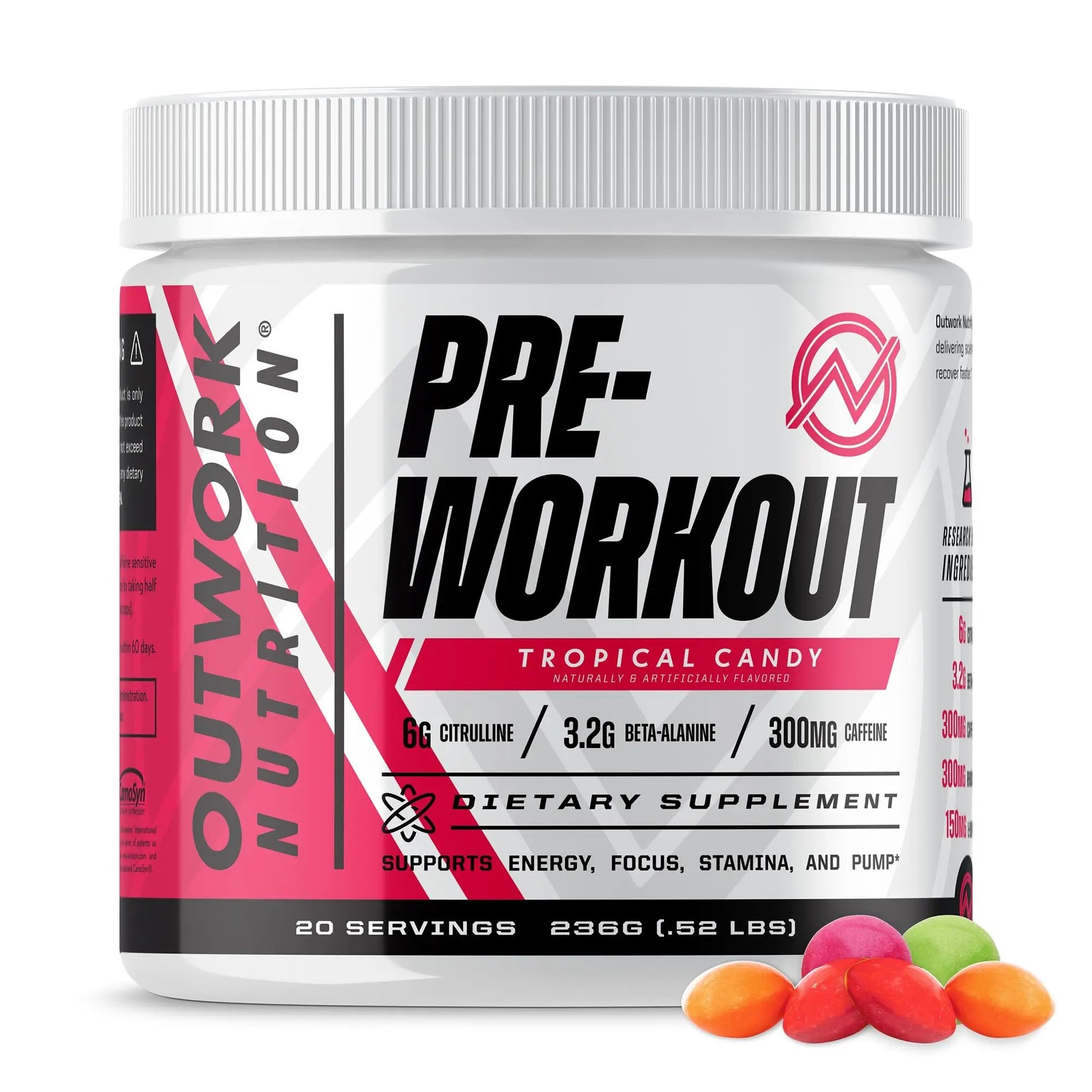 Outwork Nutrition Pre-Workout Supplement with Nootropics - Energy & Mental Focus