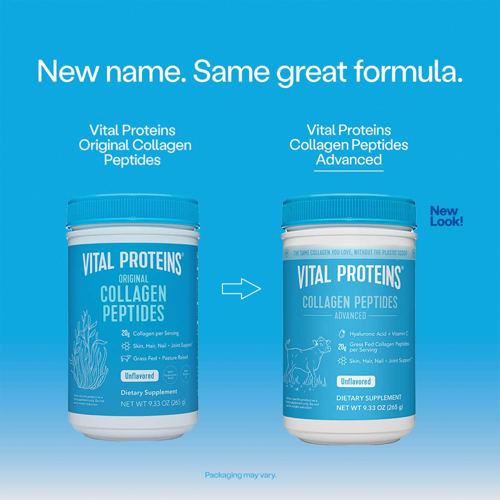 Vital Proteins Collagen Peptides Powder, 9.33 oz Unflavored + 14 oz Unsweetened Plant Vital Proteins