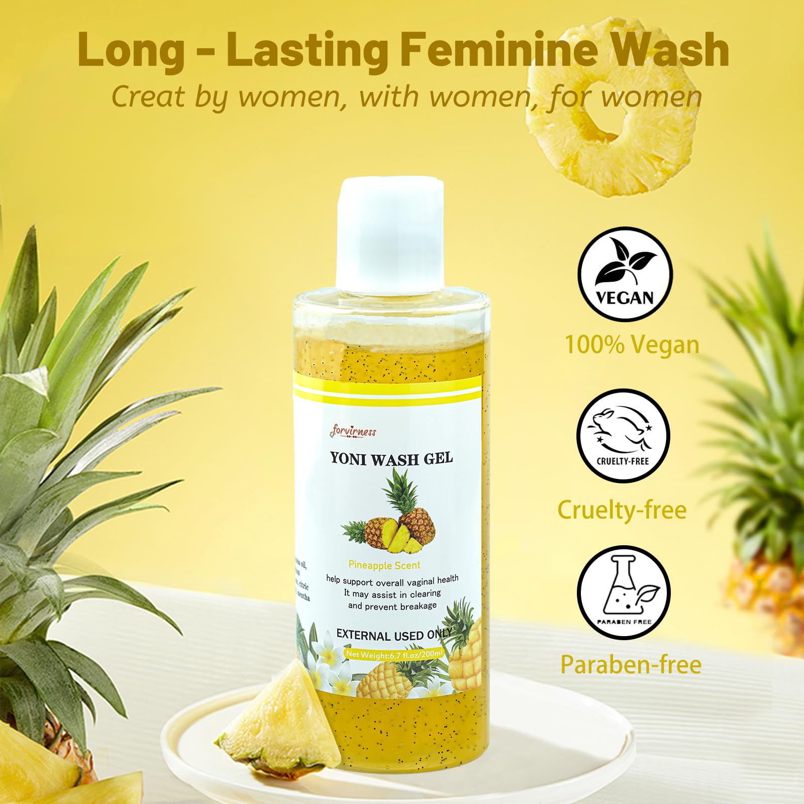 forvirness Natural Yoni Wash Yoni Oil Set, Cleanse - Remove Odor - ph Balance Feminine Wash forvirness
