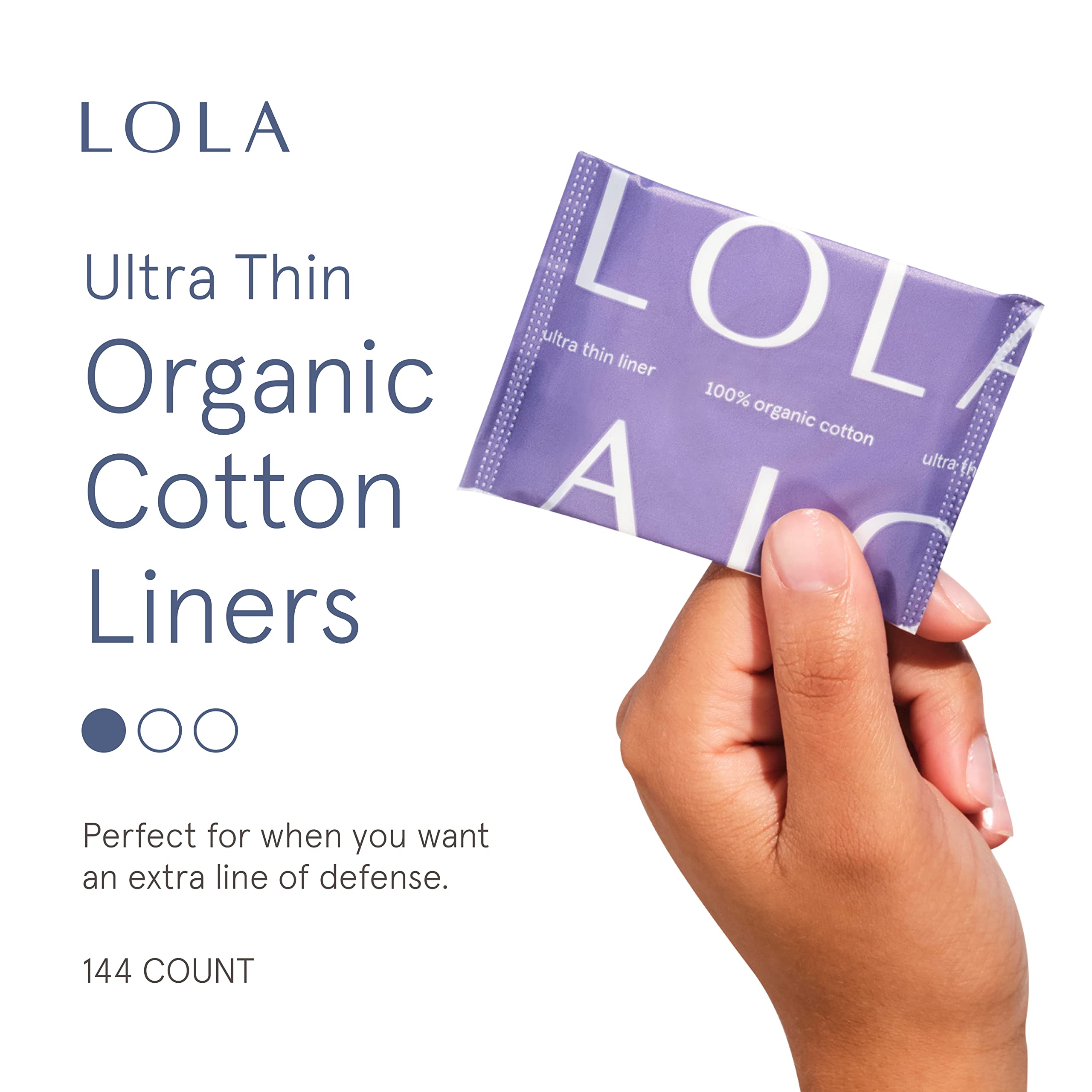 LOLA Ultra Thin Liners, 108 Count - Cotton Panty Liners for Women, Hypoallergenic Pads for Women LOLA