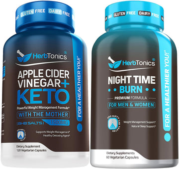 Herbtonics Apple Cider Vinegar Capsules Plus Keto BHB | Fat Burner & Weight Loss 