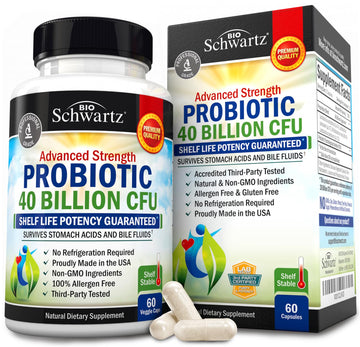 Daily Probiotic Supplement with 40 Billion CFU - Gut Health Complex with Astragalus 