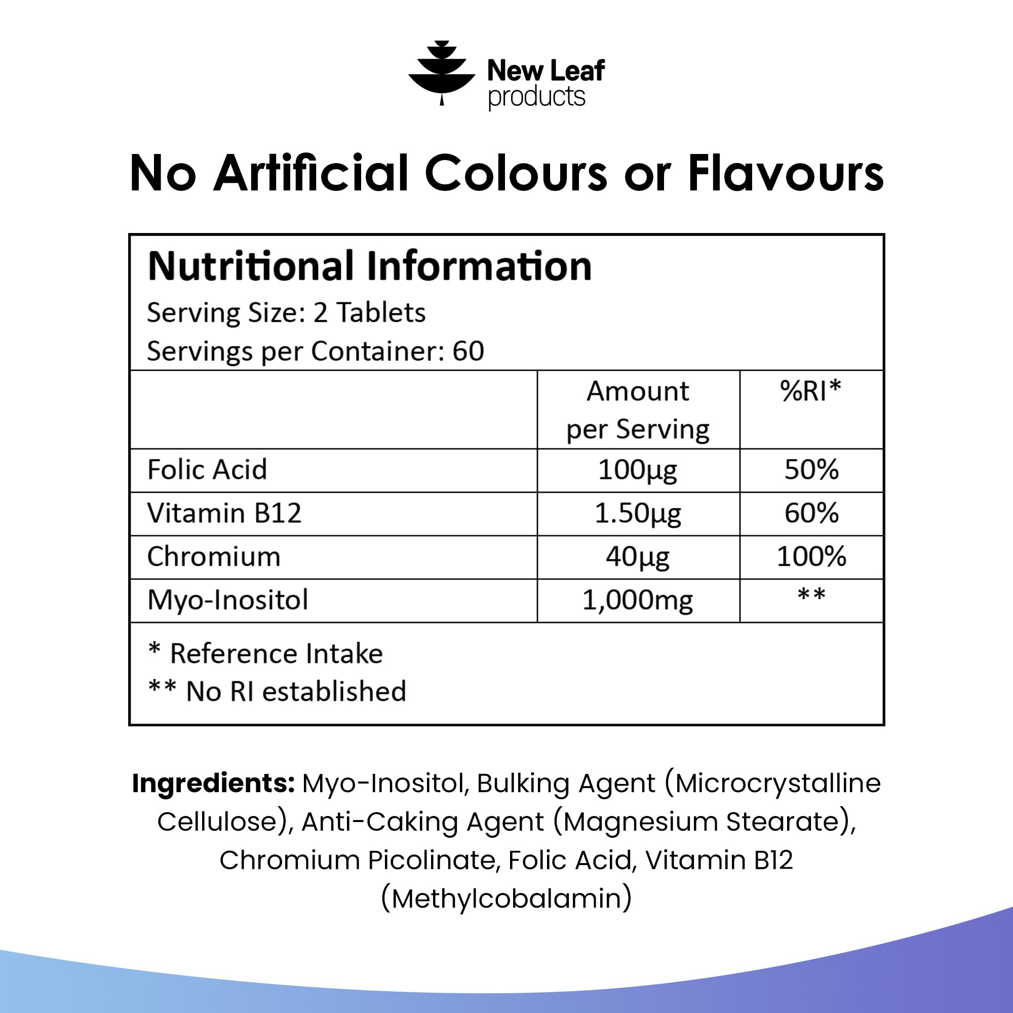 Myo-Inositol PCOS Supplement - Myo Inositol Tablets PCOS Supplement Enriched NEW LEAF PRODUCTS