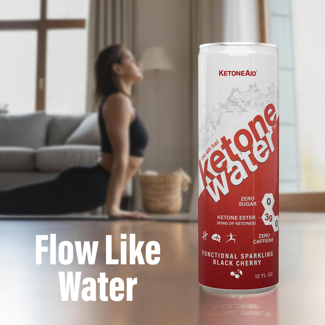 KetoneWater | Functional Sparkling Water w/Ketone Ester (3 Grams) | Black Cherry Flavor 
