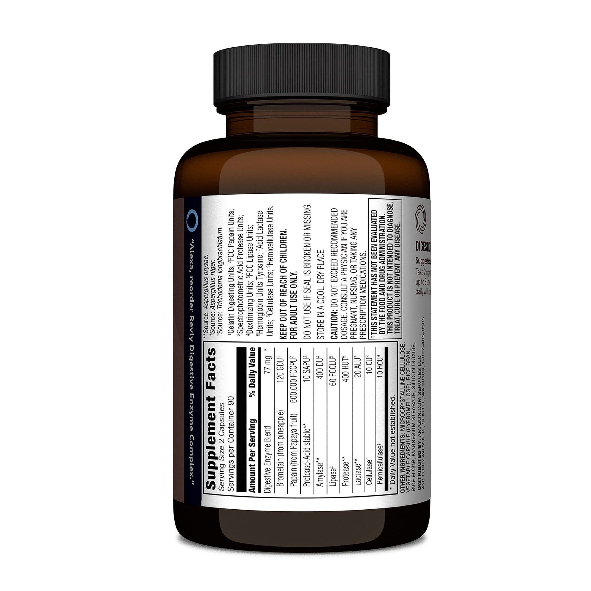 Amazon Brand - Revly Digestive Enzyme Complex, Supports Healthy Diges Revly