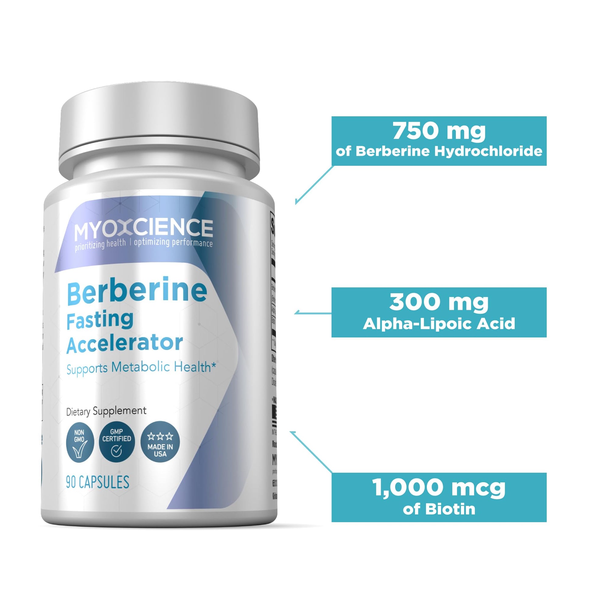 MYOXCIENCE Berberine Fasting Accelerator: Berberine HCL with ALA (Alpha Lipoic Acid) MYOXCIENCE