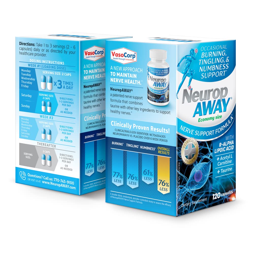NeuropAWAY Nerve Support Formula, a Patented, Clinically Proven Formula to Strengthen Nerve Health NeuropAWAY