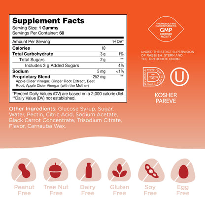 Zahler - Apple Cider Vinegar Gummies Kosher & Delicious ACV for Women Men Raw