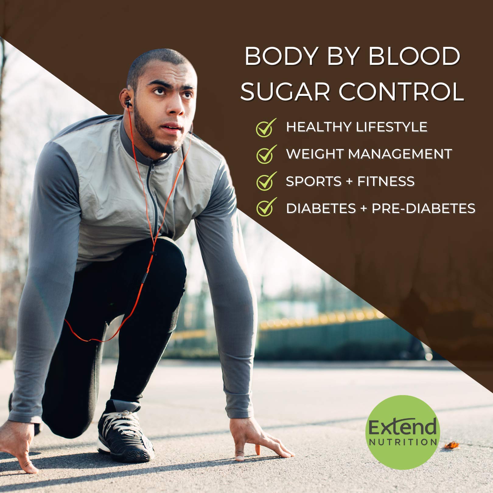 Extend Nutrition Diabetic Snacks for Sugar Control, Low Carb, Low Sugar, Low Calorie Snacks Extend Bar