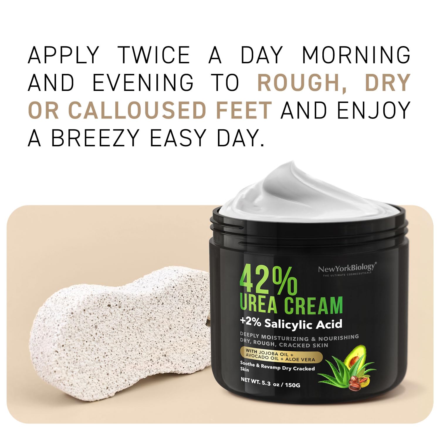 New York Biology 42% Urea Cream with 2% Salicylic Acid - Moisturizing Urea Foot Cream NEW YORK BIOLOGY THE ULTIMATE COSMECEUTICALS