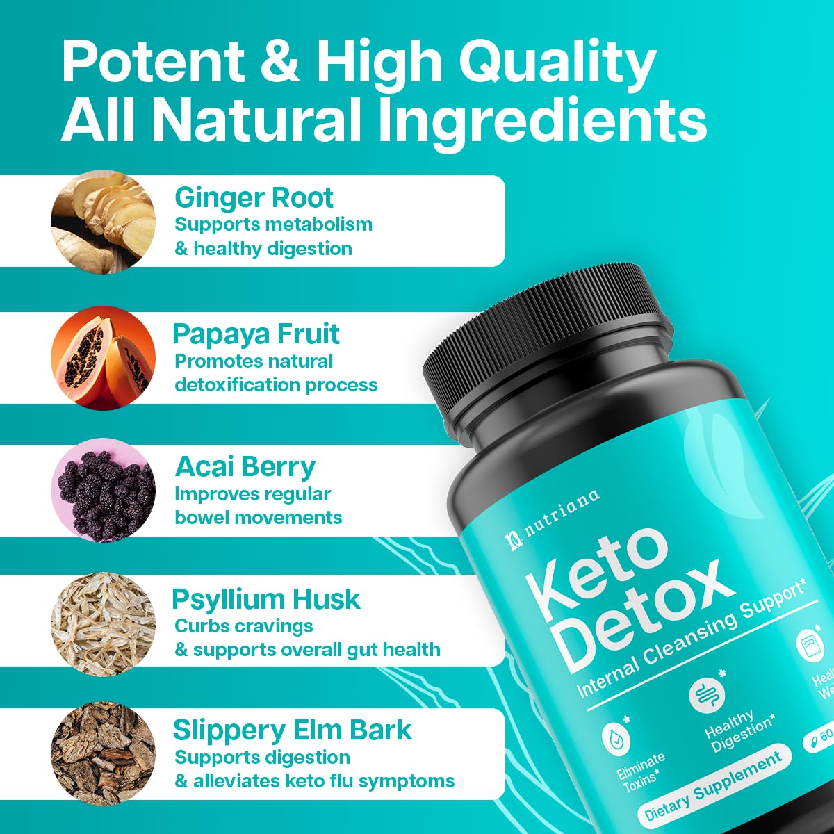 Nutriana Keto Detox Cleanser - Weight Loss Keto Pills Liver Supplement for Men & Women Nutriana
